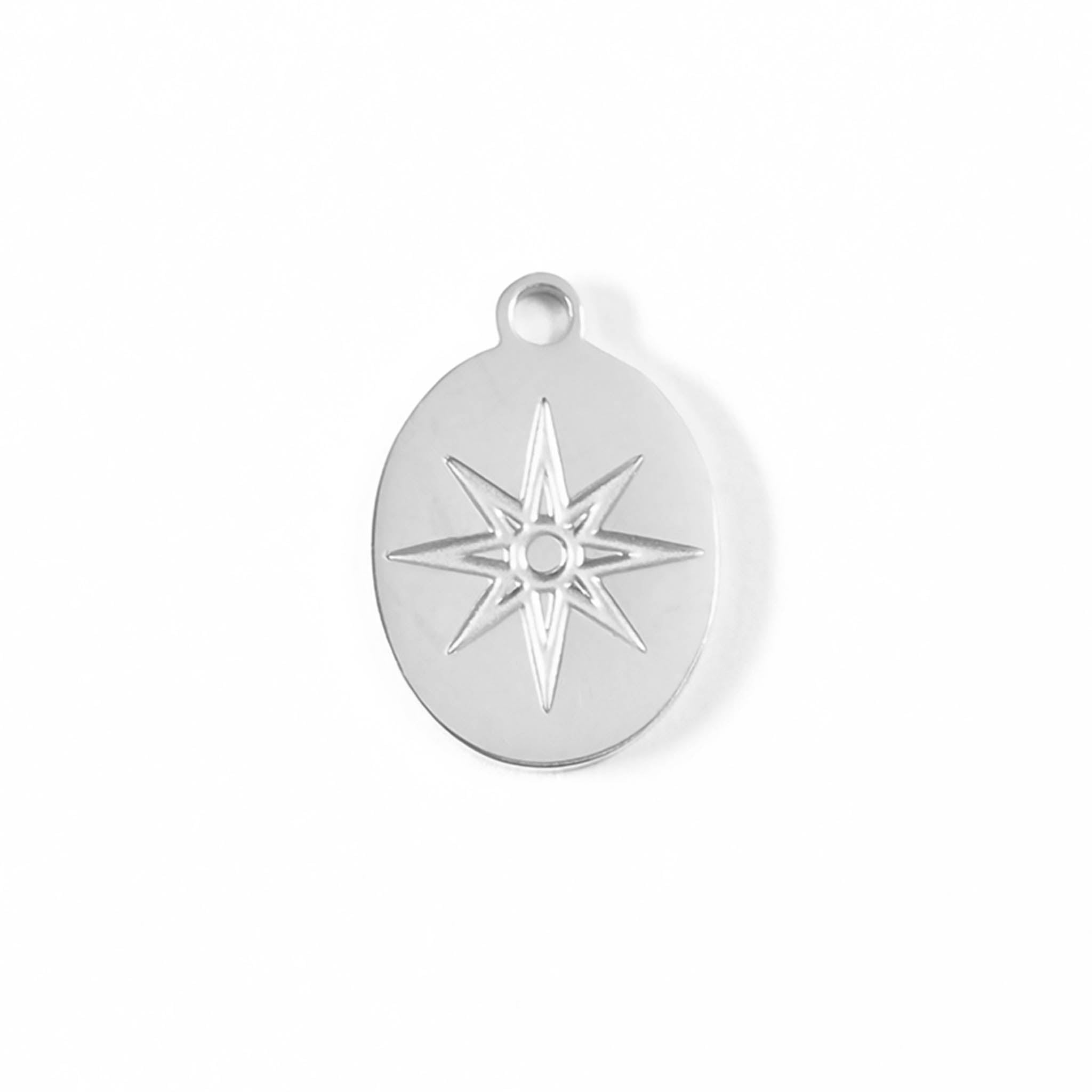18K Gold PVD Stainless Steel Oval Atomic Charm