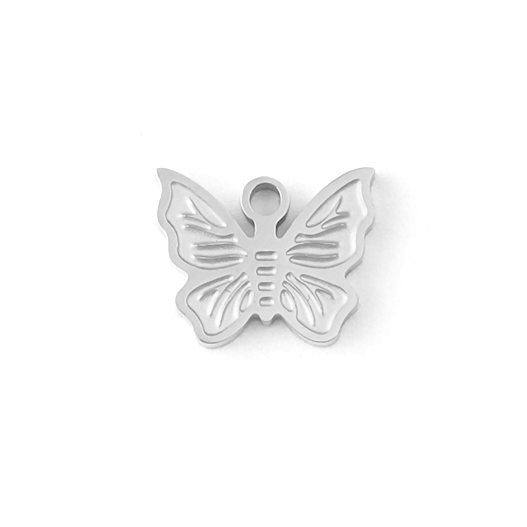 18K Gold PVD Stainless Steel Dainty Butterfly Charm