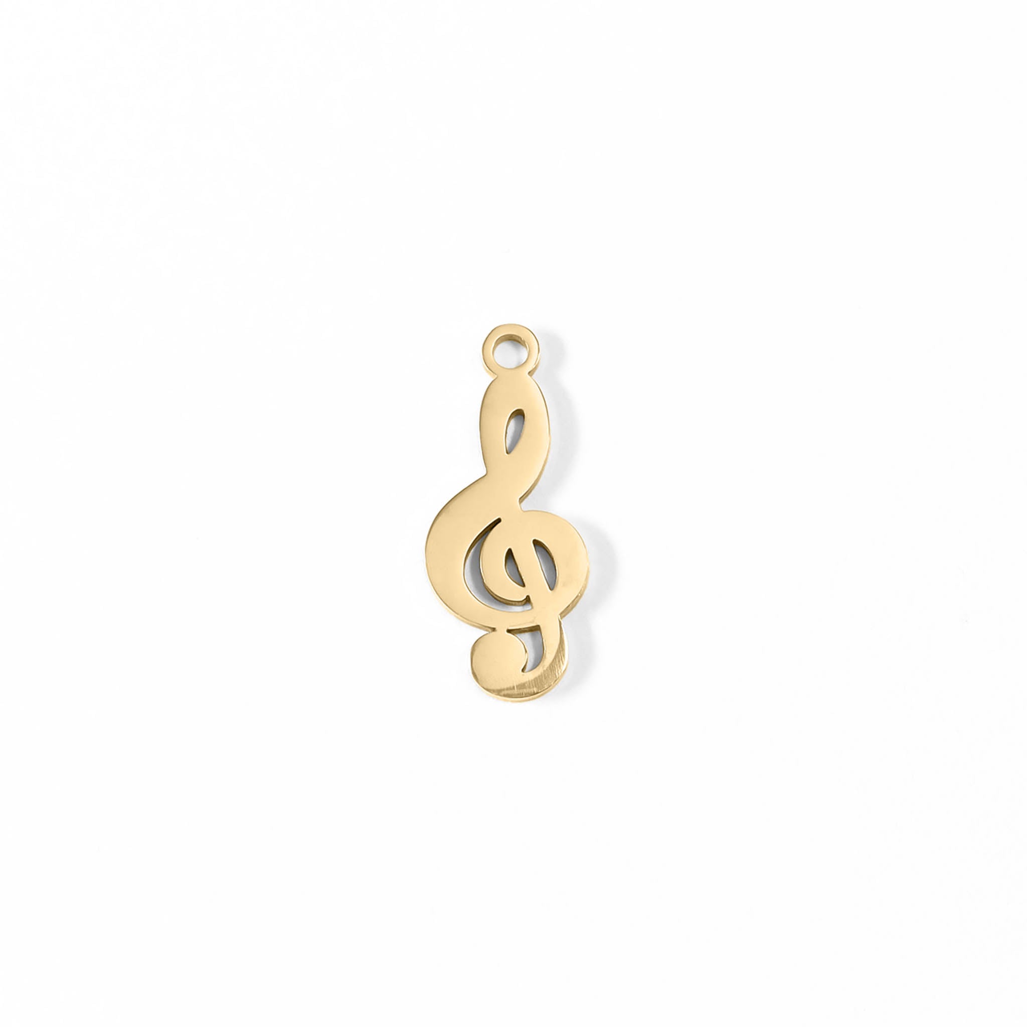 18K Gold PVD Stainless Steel Treble Clef Music Charm