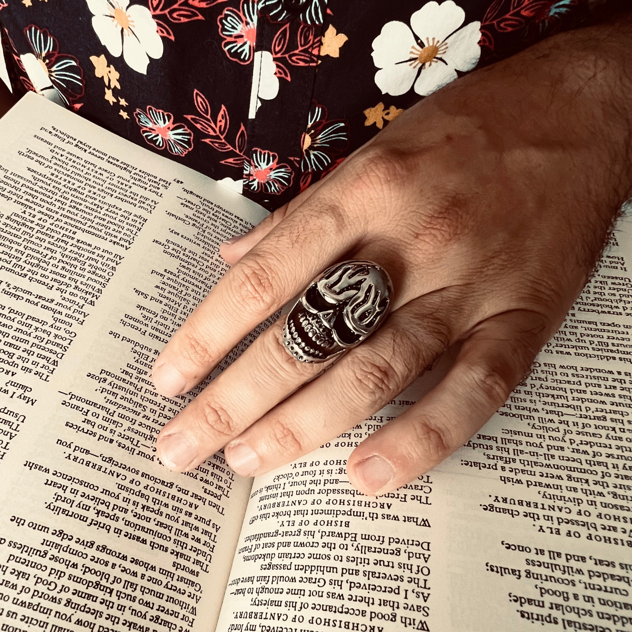 Detailed Skull Stainless Steel Polished Ring