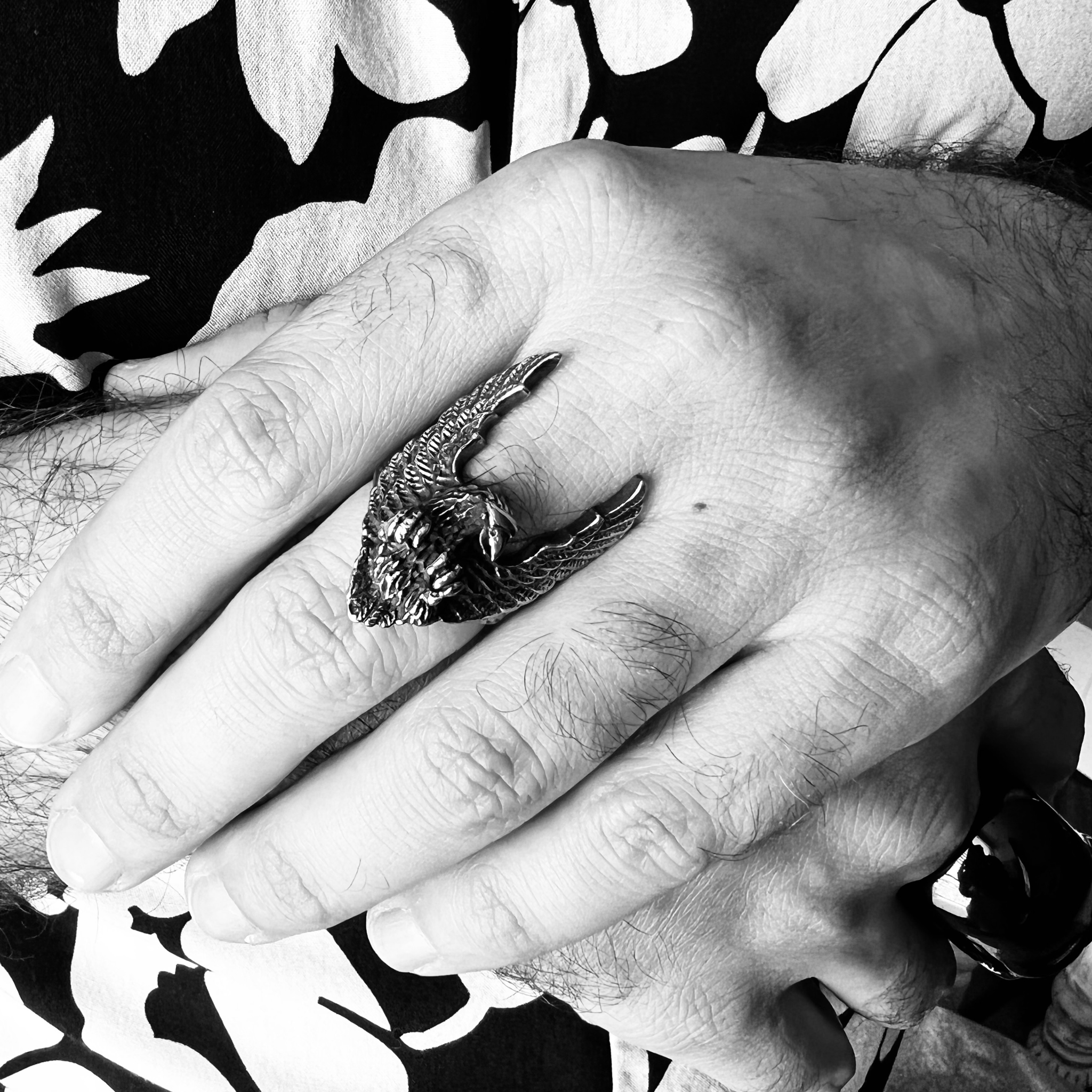 Stainless Steel Flying Eagle Ring