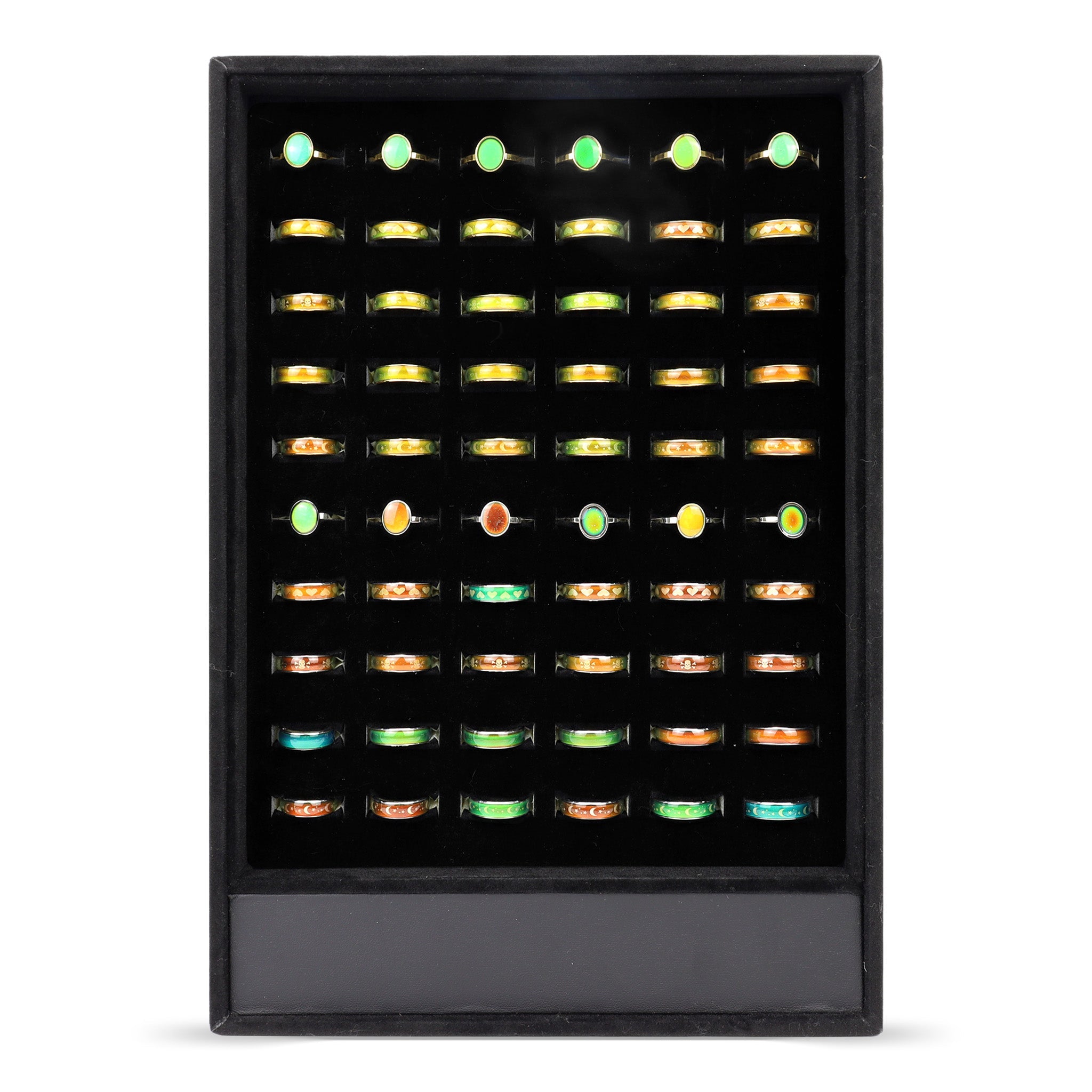 180pc Stainless Steel Mood Ring Assorted Set with Display