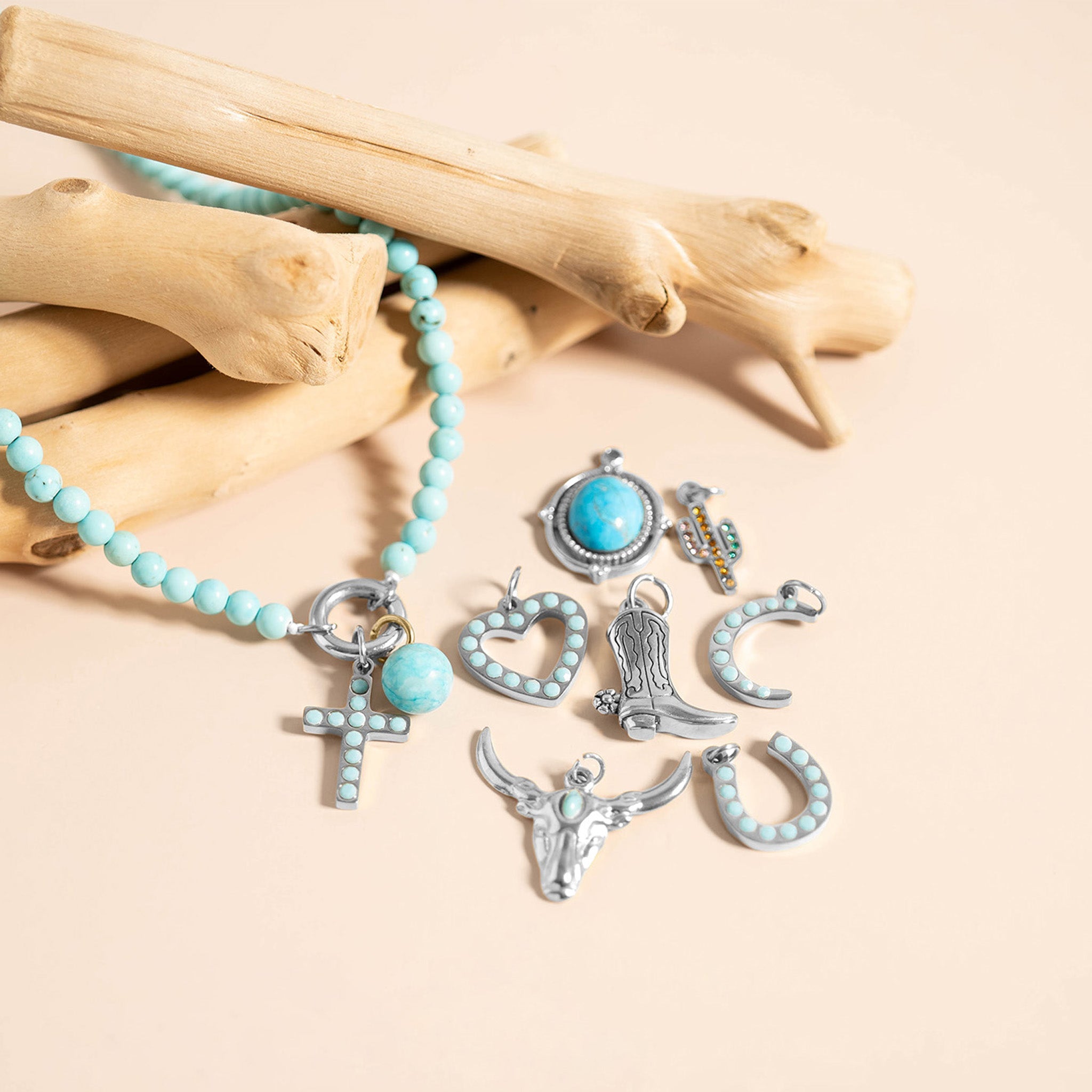 18K Gold PVD Stainless Steel Western Charm Set