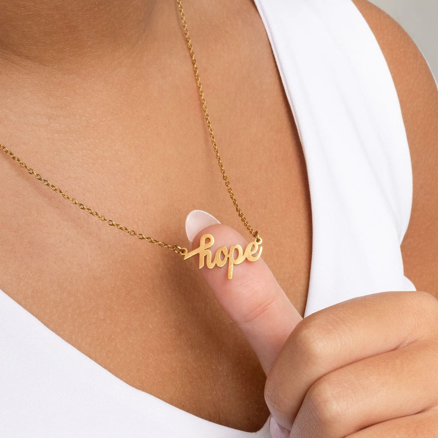 18K Gold PVD Stainless Steel The Hope Necklace Gift Set