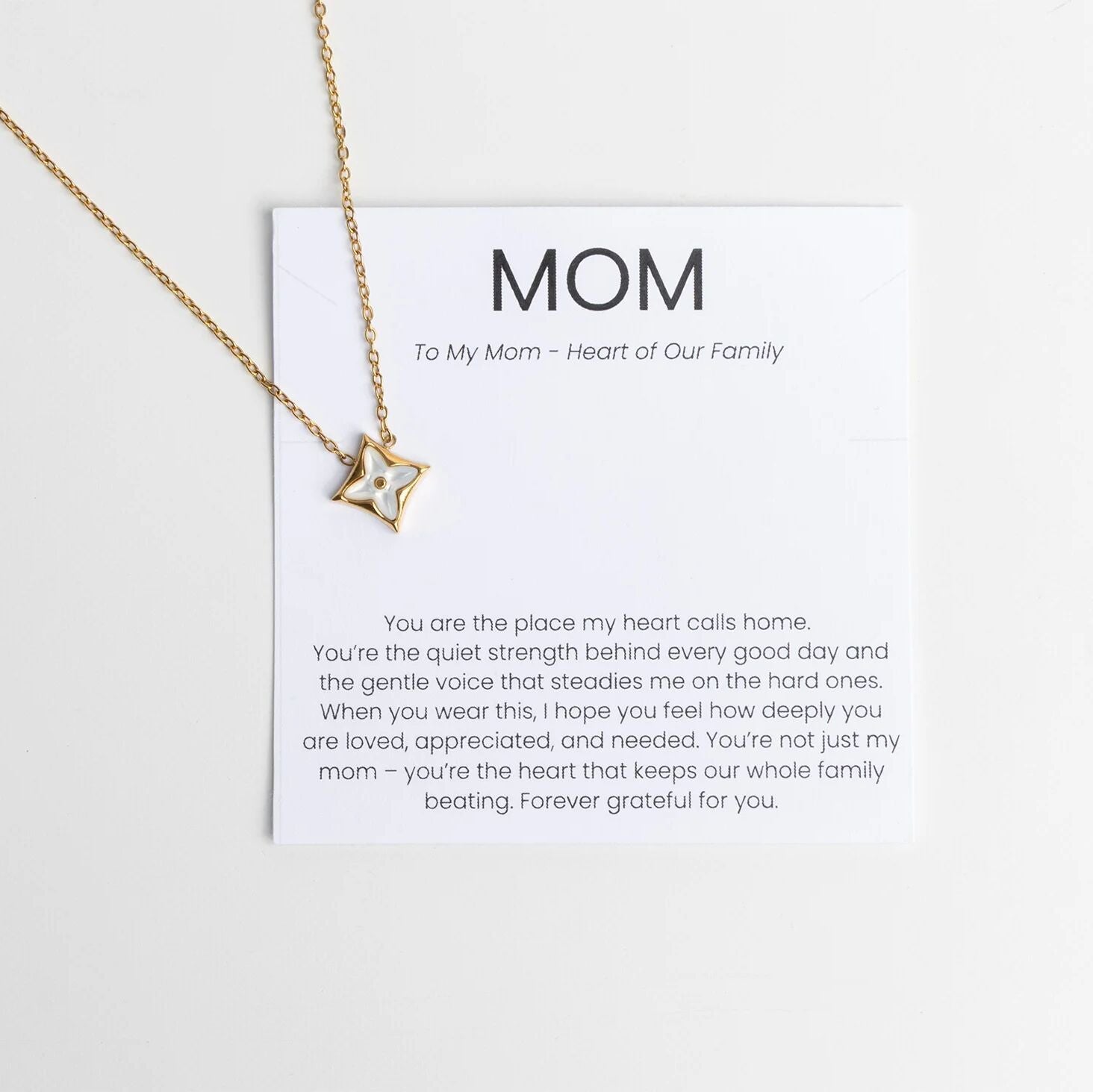 18K Gold PVD Stainless Steel The Star Necklace Mom Gift Set