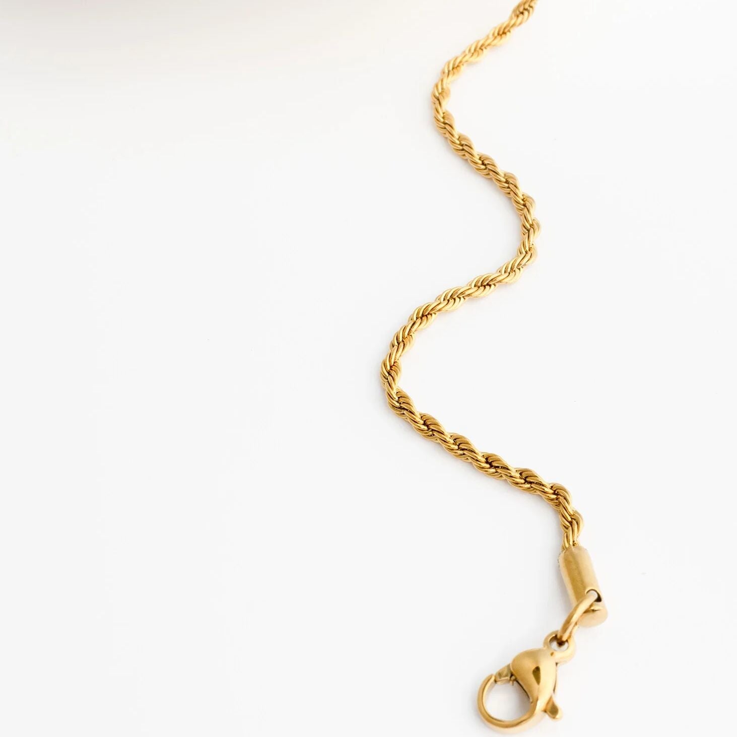 18K Gold PVD Stainless Steel Rope Chain Bracelet/Anklet