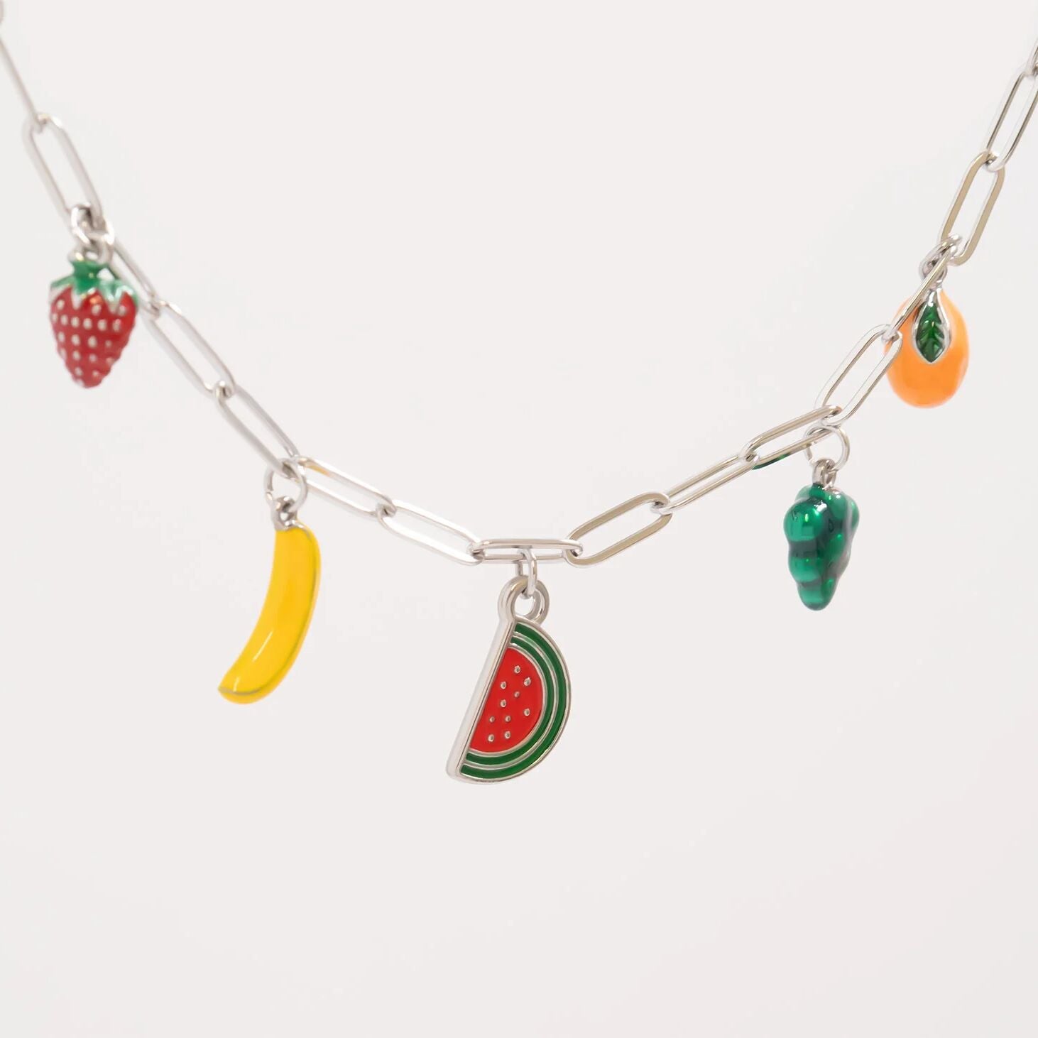 18K Gold PVD Stainless Steel Fruit Charm Bracelet