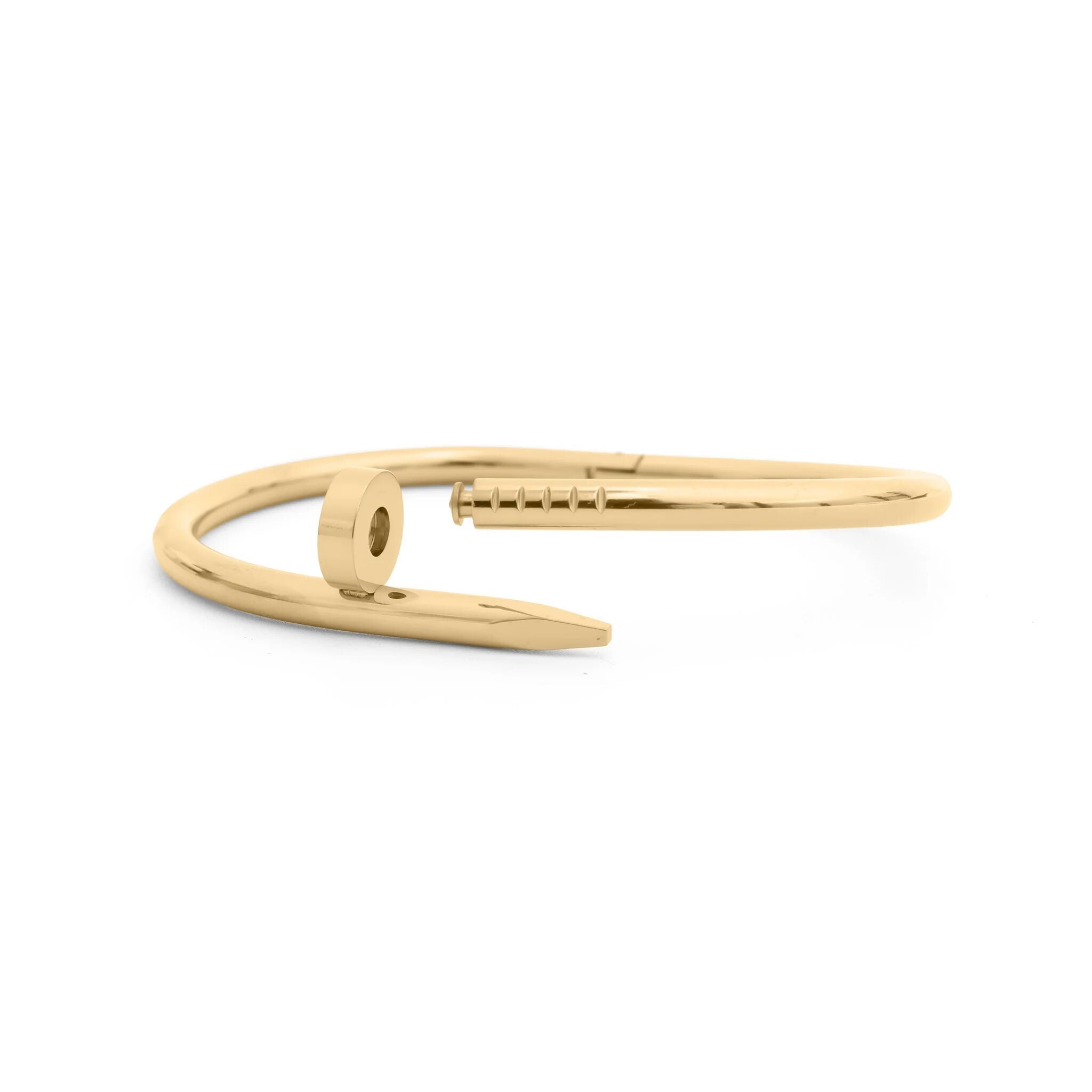 18K Gold PVD Stainless Steel Nail Bangle Bracelet