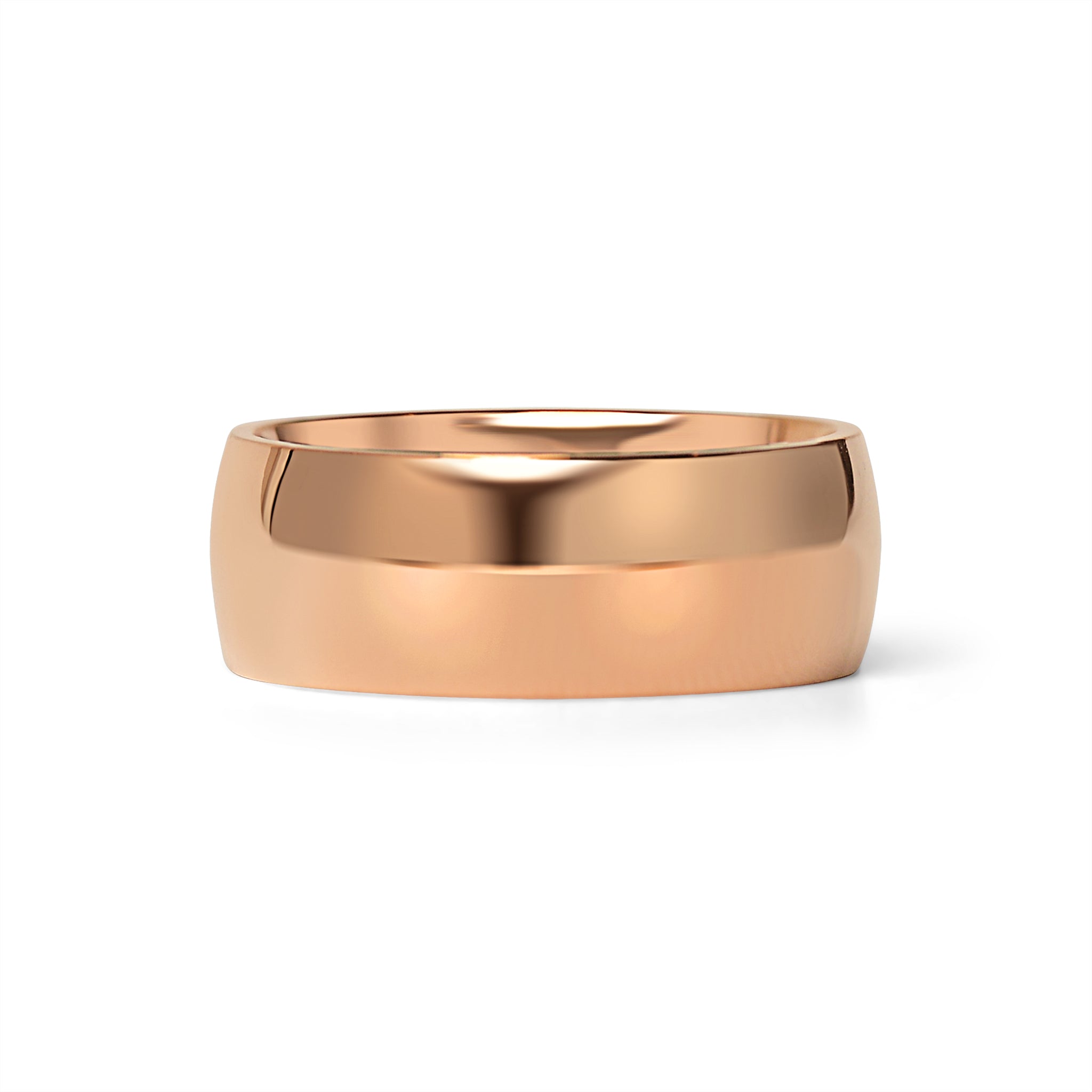 18K Rose Gold PVD Stainless Steel Rounded Blank Ring