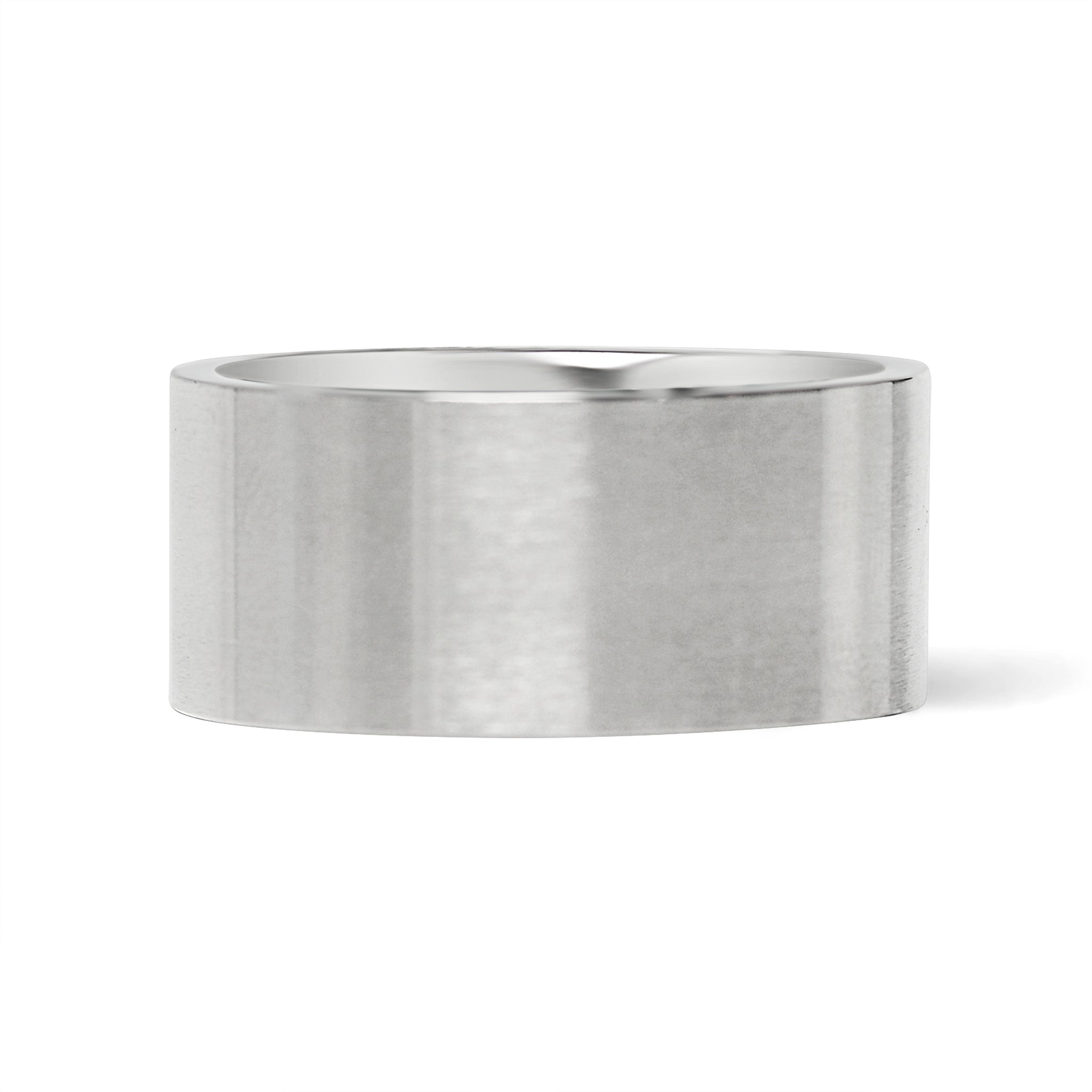 Stainless Steel Brushed Flat Edge Blank Ring