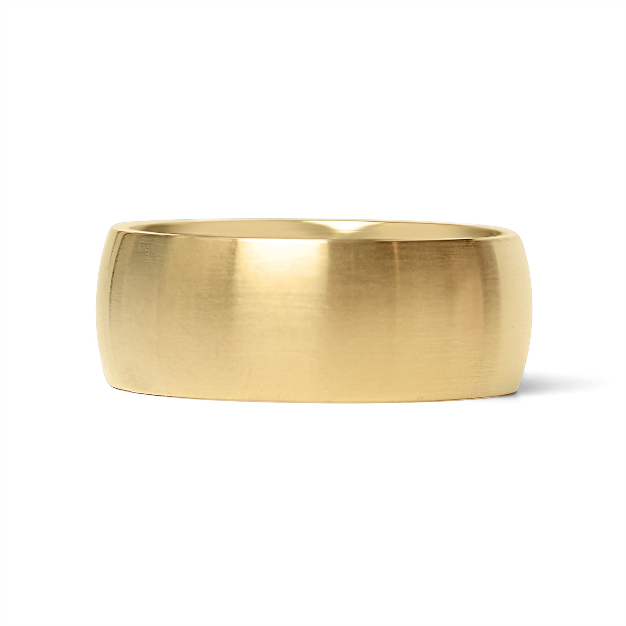 18K Gold PVD Stainless Steel Brushed Matte Blank Ring