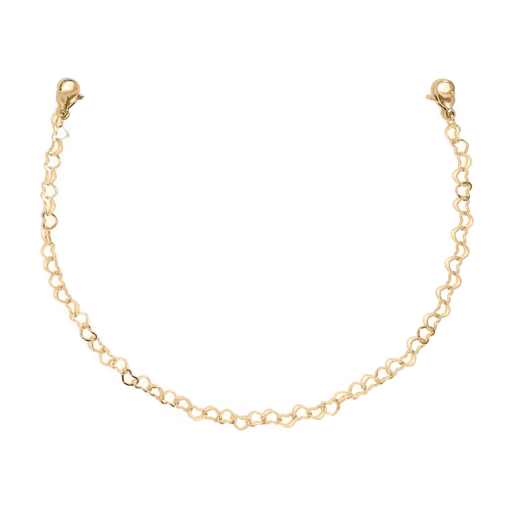 18K Gold PVD Stainless Steel Heart Trucker Hat Chain