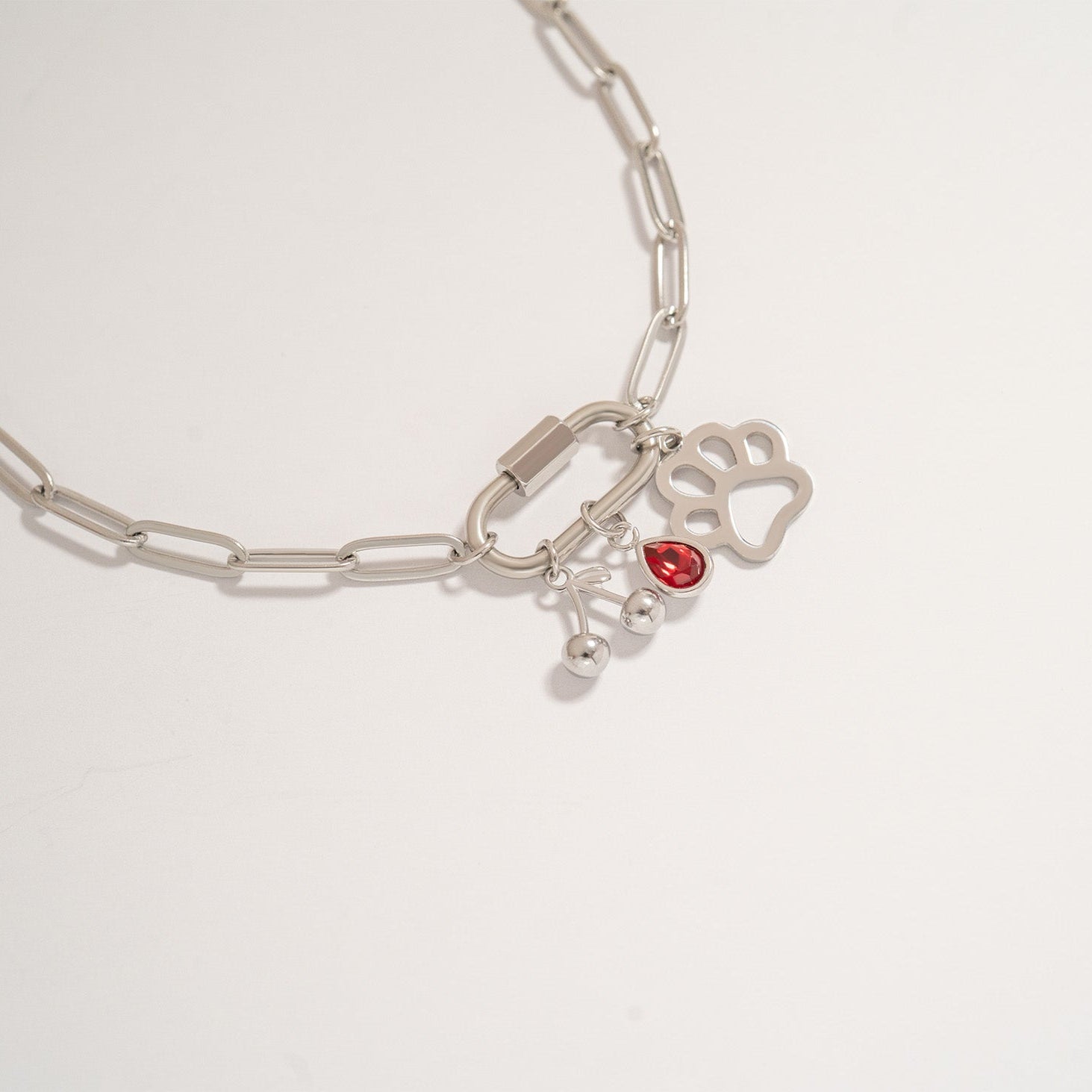 18K Gold PVD Stainless Steel Cherry Charm