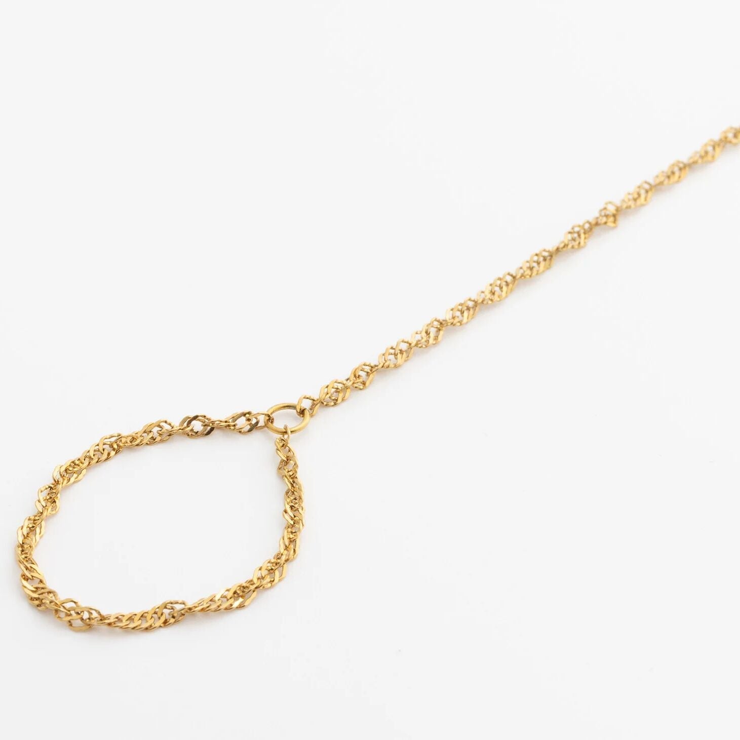 18K Gold PVD Stainless Steel Singapore Hand Chain