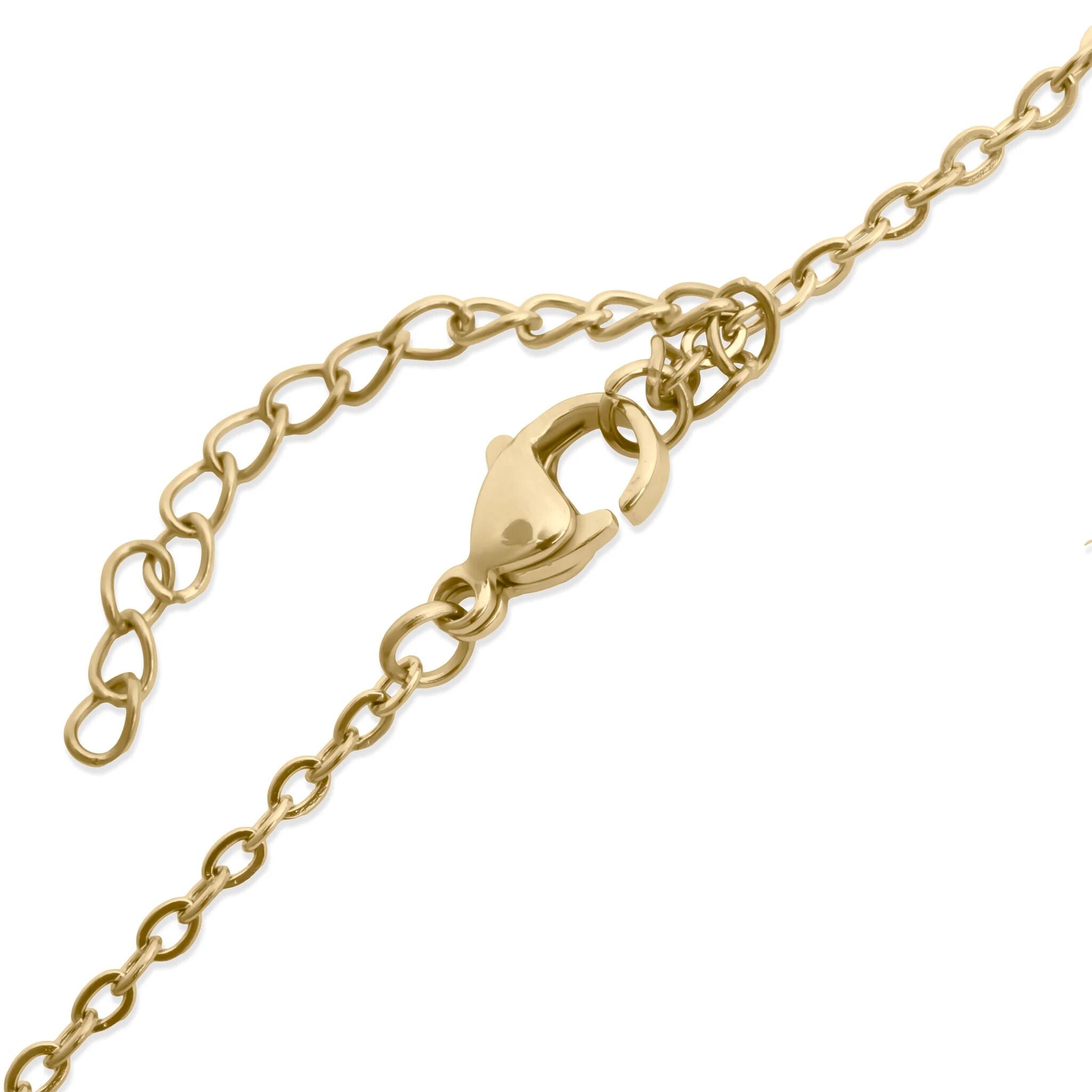 18K Gold PVD Stainless Steel Loop Chain Charm Holder Necklace