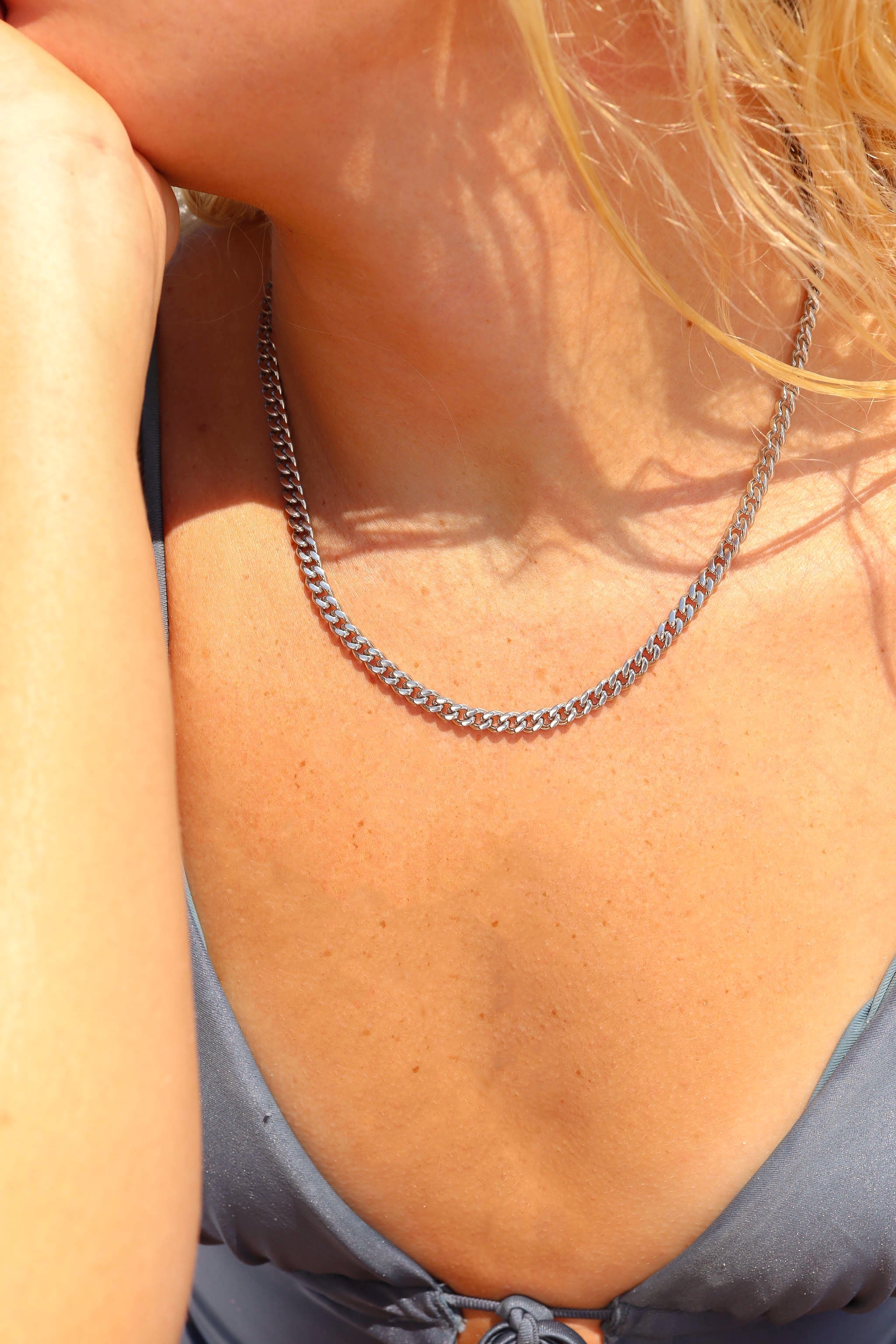 10 Pack - 4mm 24" Stainless Steel Diamond Cut Curb Chain Necklace
