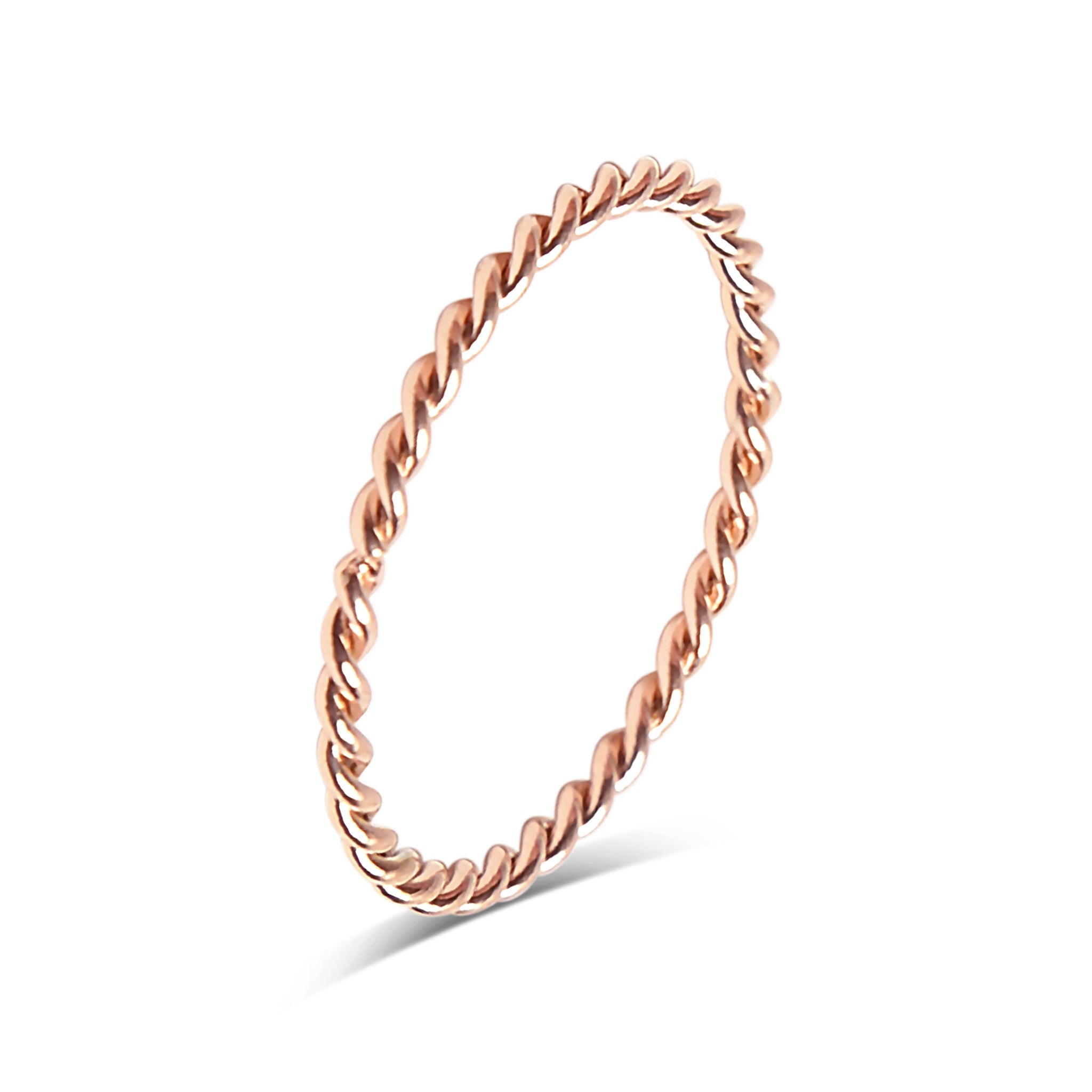 18K Gold PVD Stainless Steel Braided Spacer Ring
