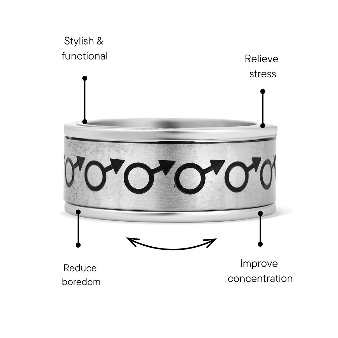 Male Symbol Spinner Stainless Steel Ring