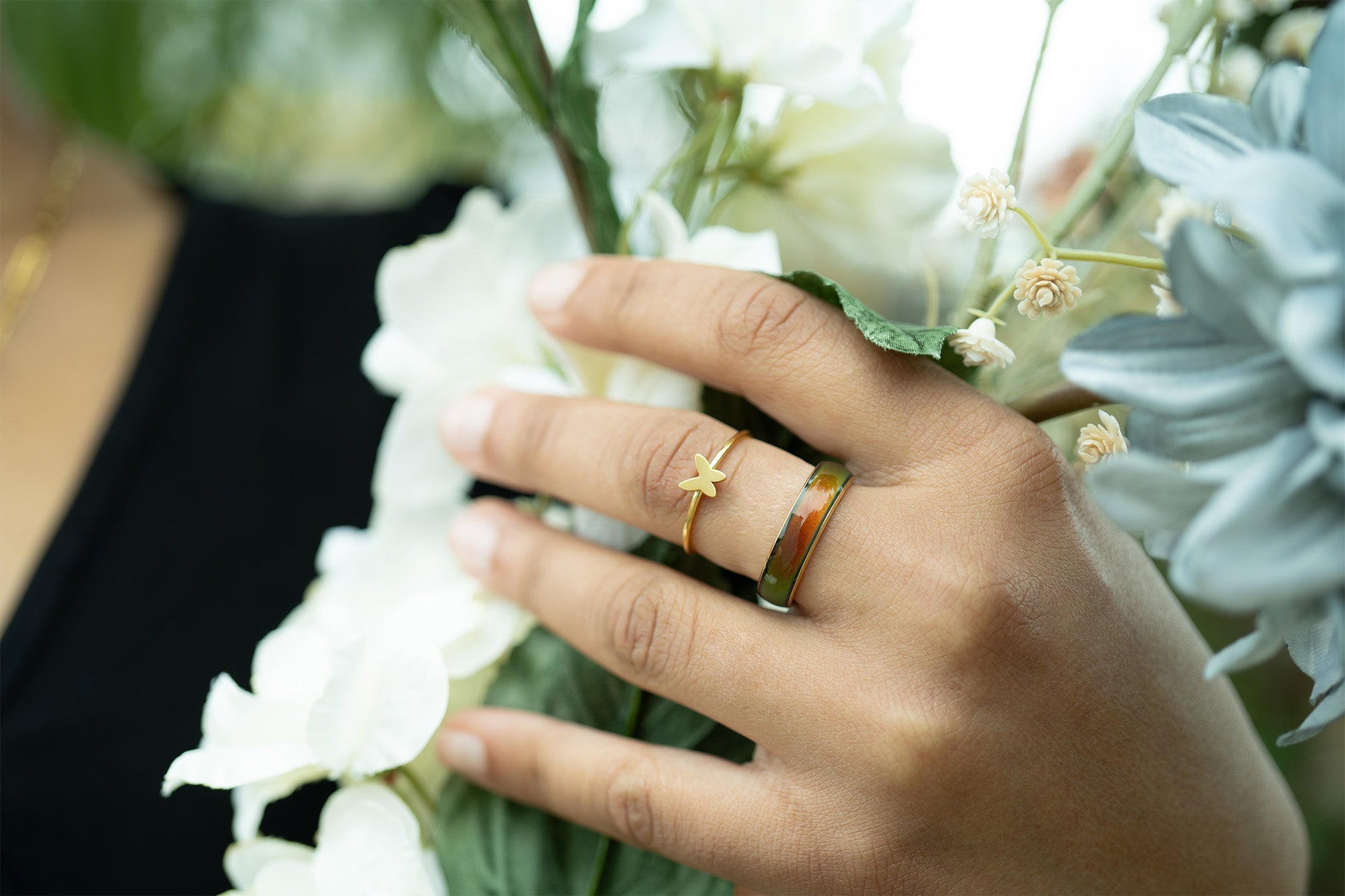 18K Gold PVD Stainless Steel Mood Band Ring
