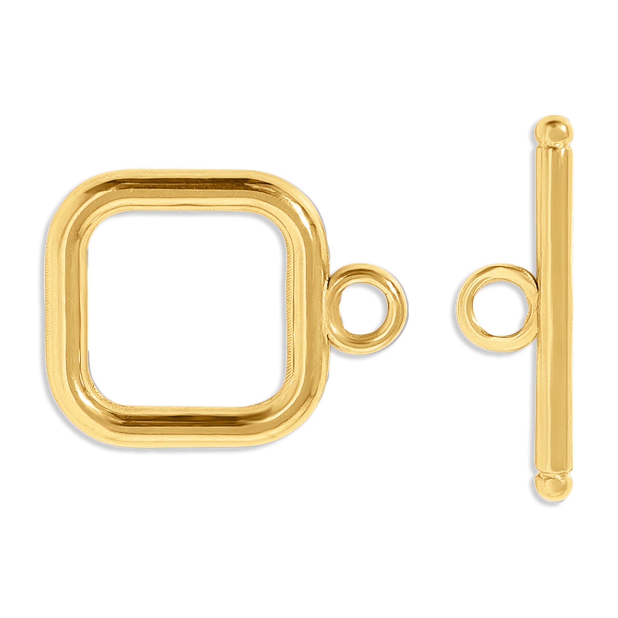 18K Gold PVD Stainless Steel Square Toggle Clasp