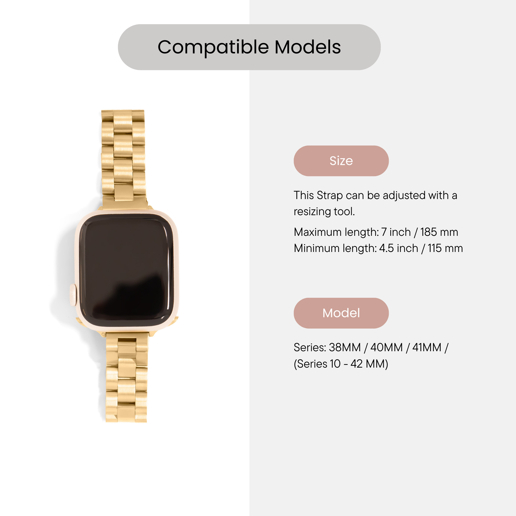 18K Gold PVD Steel Classic 2.0 Smartwatch Band