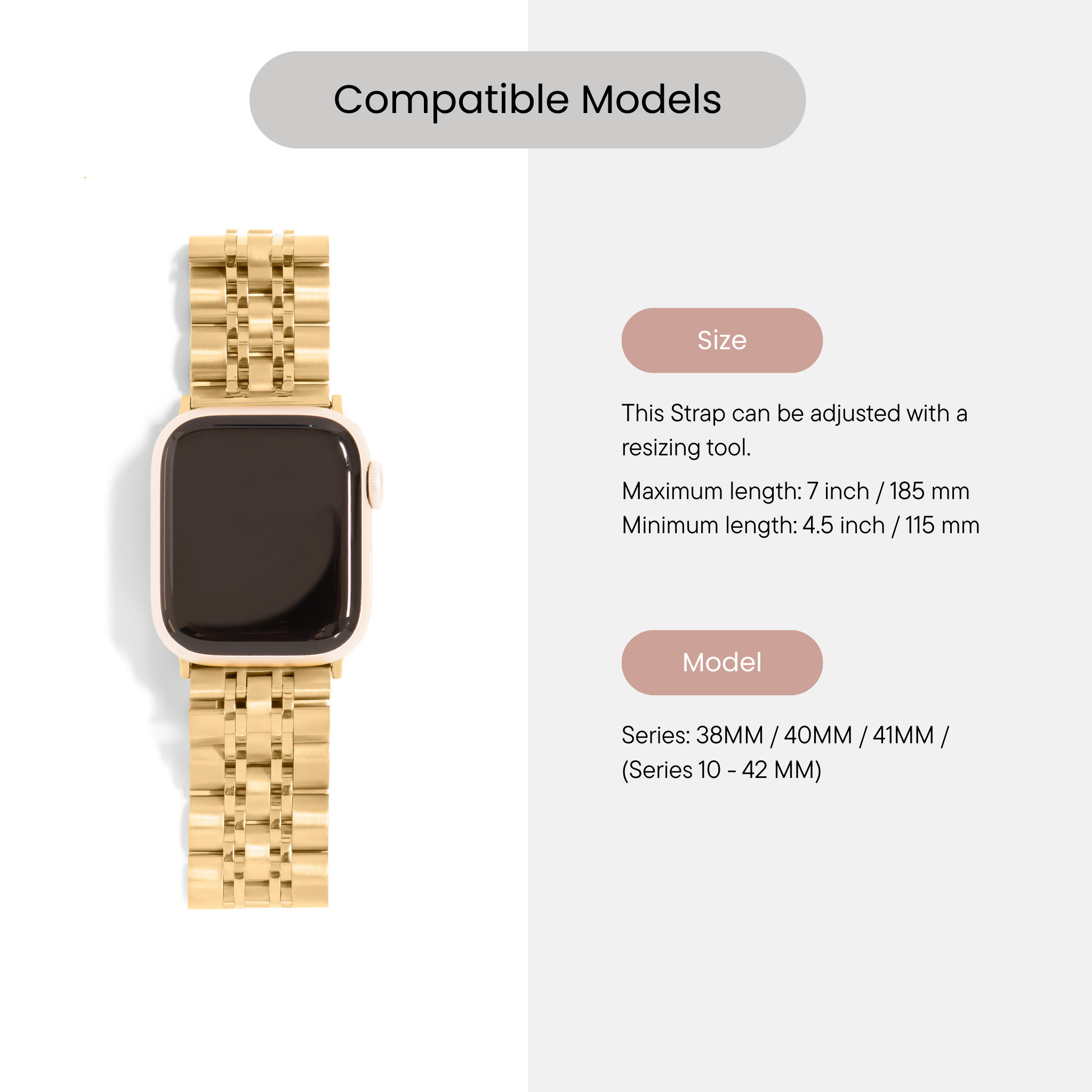 18K Gold PVD Stainless Steel Heritage Smartwatch Band