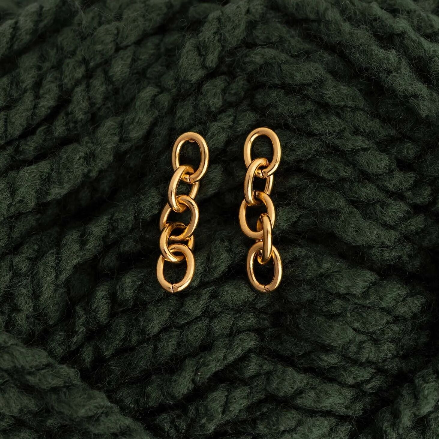 18K Gold PVD Stainless Steel Loop Dangle Earring