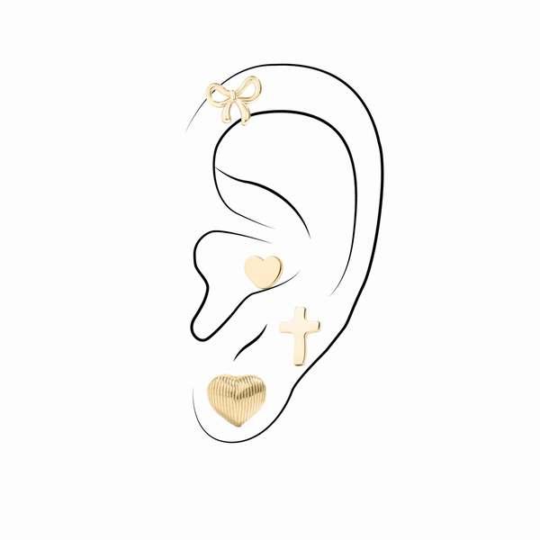 18K Gold PVD Stainless Steel Bow Stud Earrings