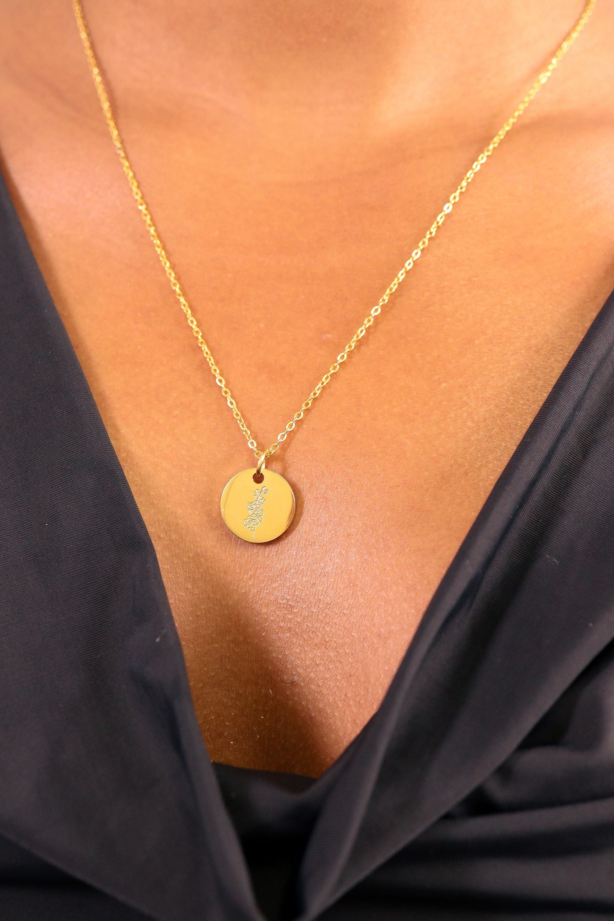 18K Gold PVD Stainless Steel Birth Flower Charm