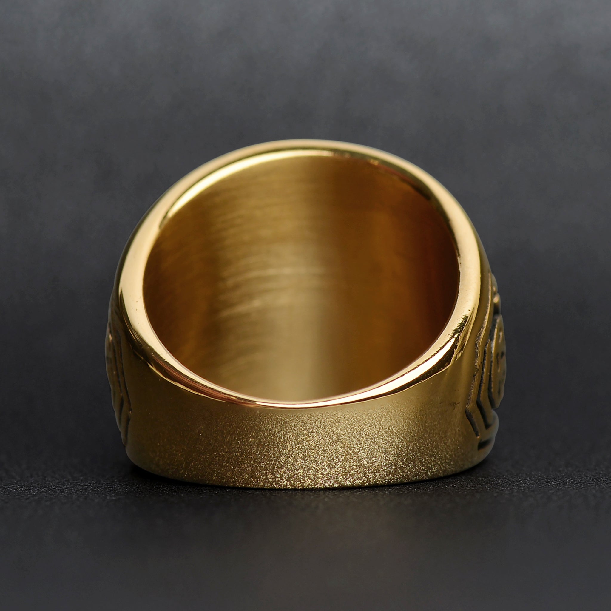 Gold United States Coast Guard Blue Center Stainless Steel Ring
