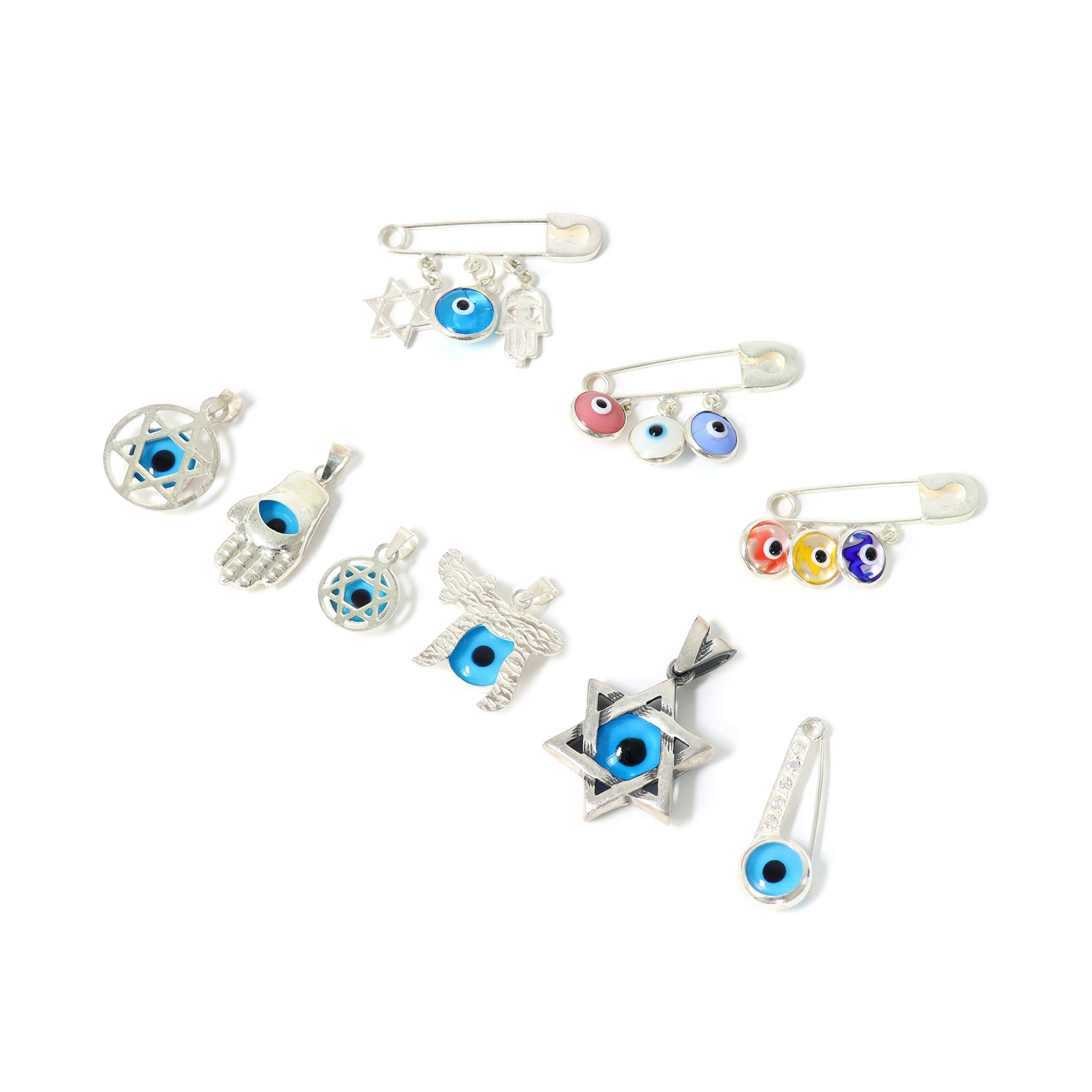 80 Piece Assorted Sterling Silver Evil Eye Pendant Value Pack