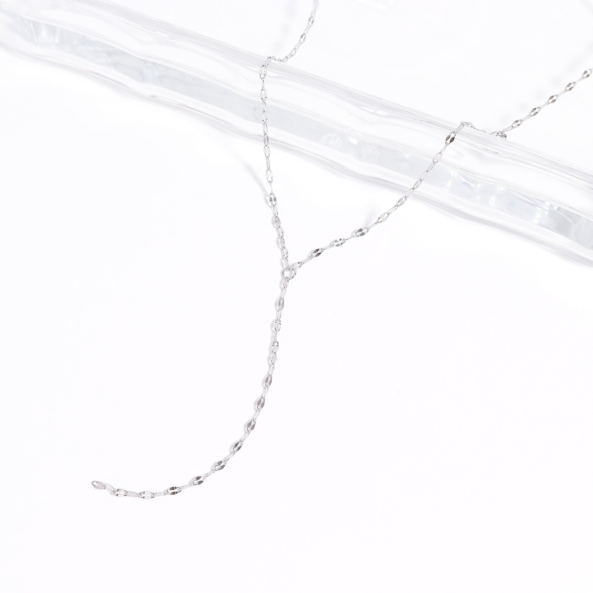 18K Gold PVD Stainless Steel Lariat Necklace Lip Chain