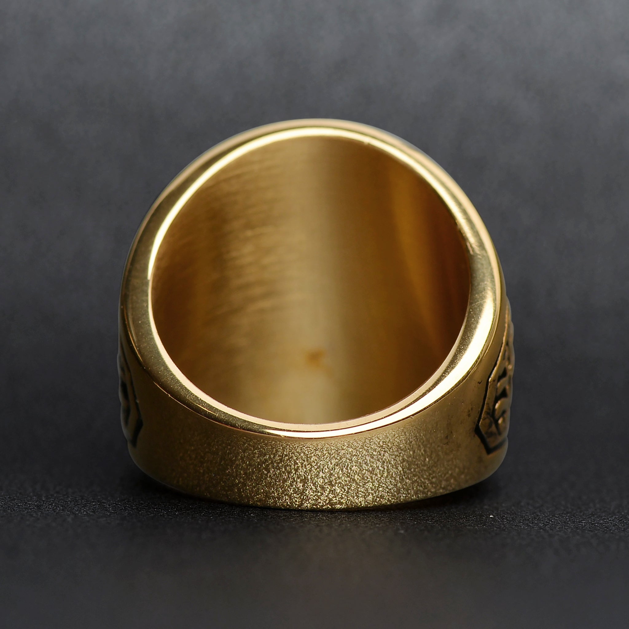 18K Gold PVD Stainless Steel Red Stone United States Marines Ring