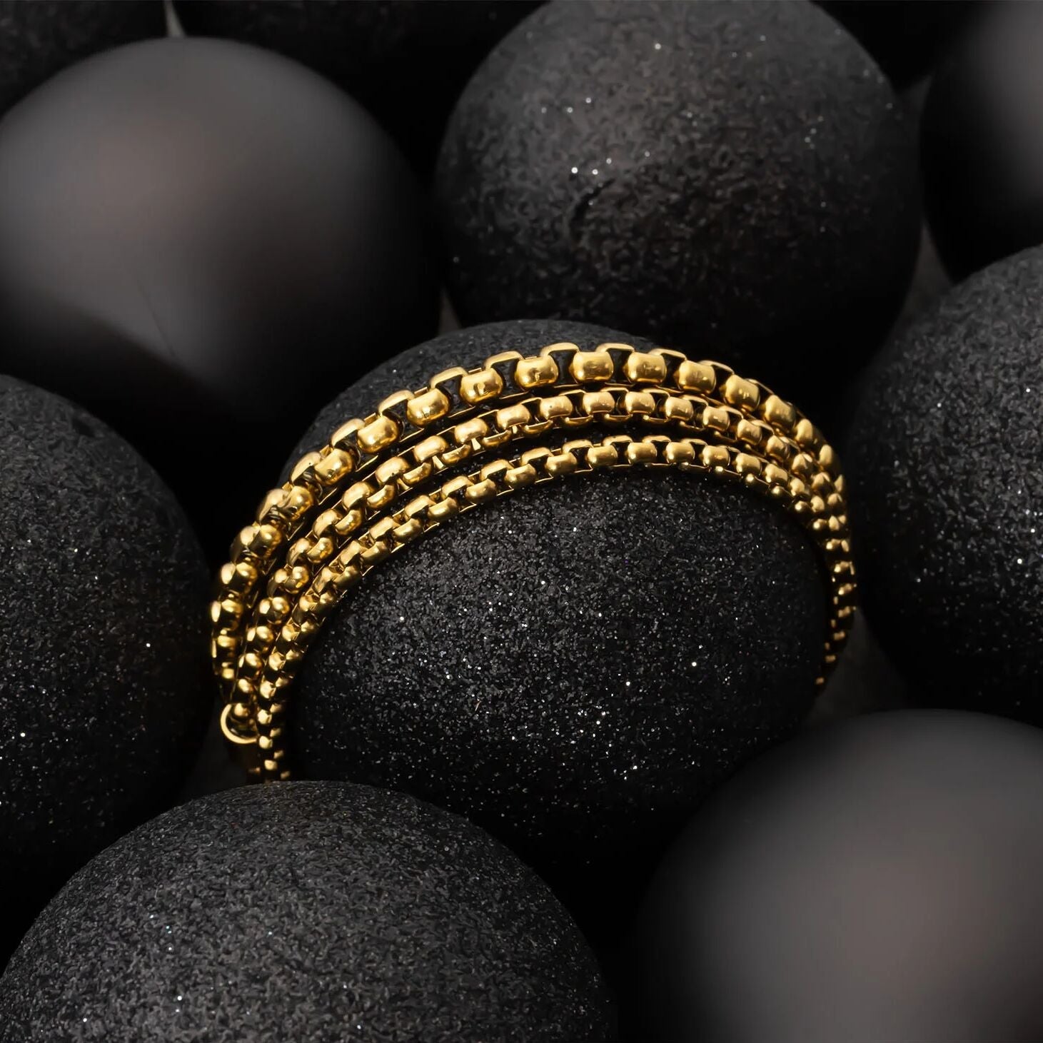 18K Gold PVD Stainless Steel Mens Chain Metal Clasp Bracelet