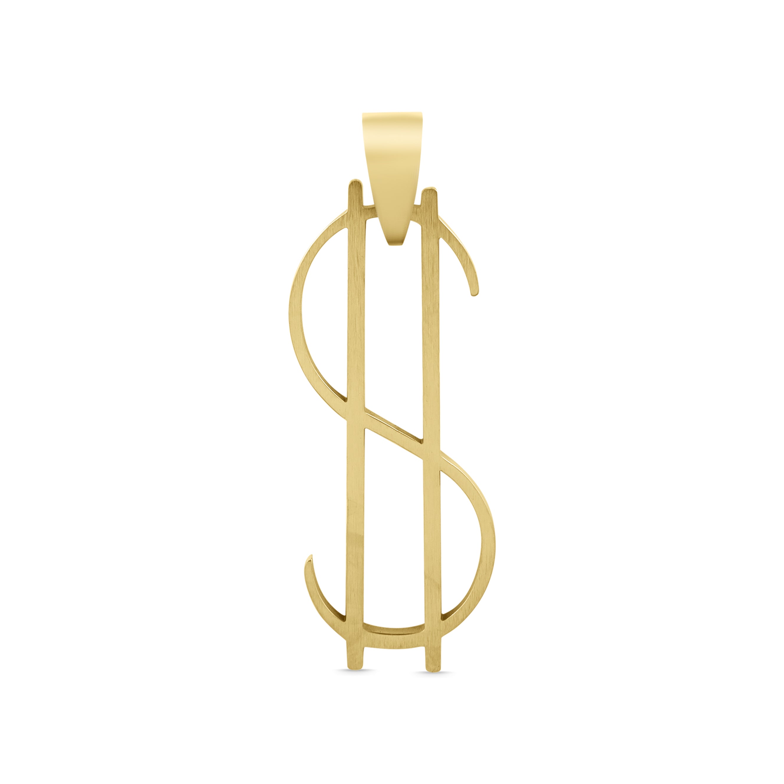 Thin Dollar Sign Stainless Steel Pendant