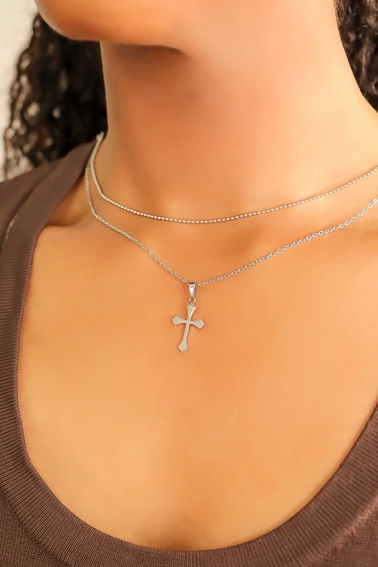 Stainless Steel Blank Cross Pendant