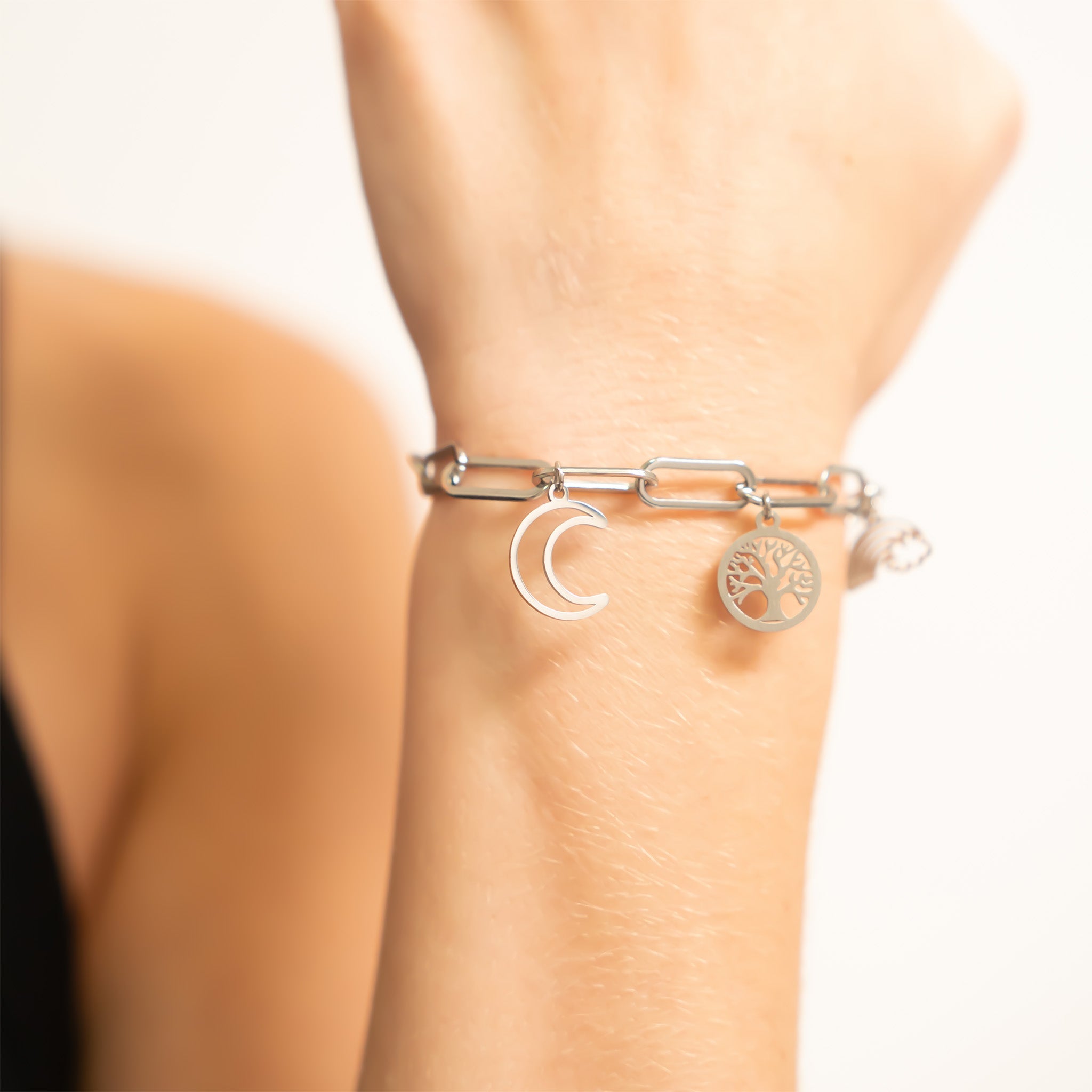 18K Gold PVD Stainless Steel Crescent Moon Charm
