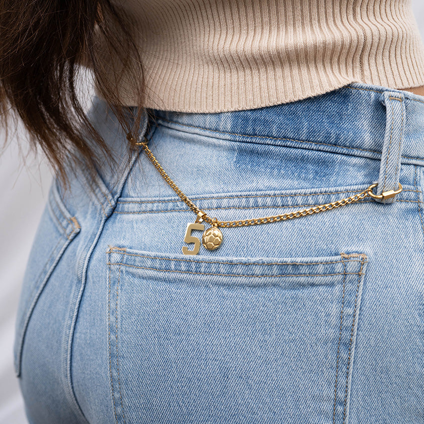18K Gold PVD Stainless Steel Soccer Ball Charm