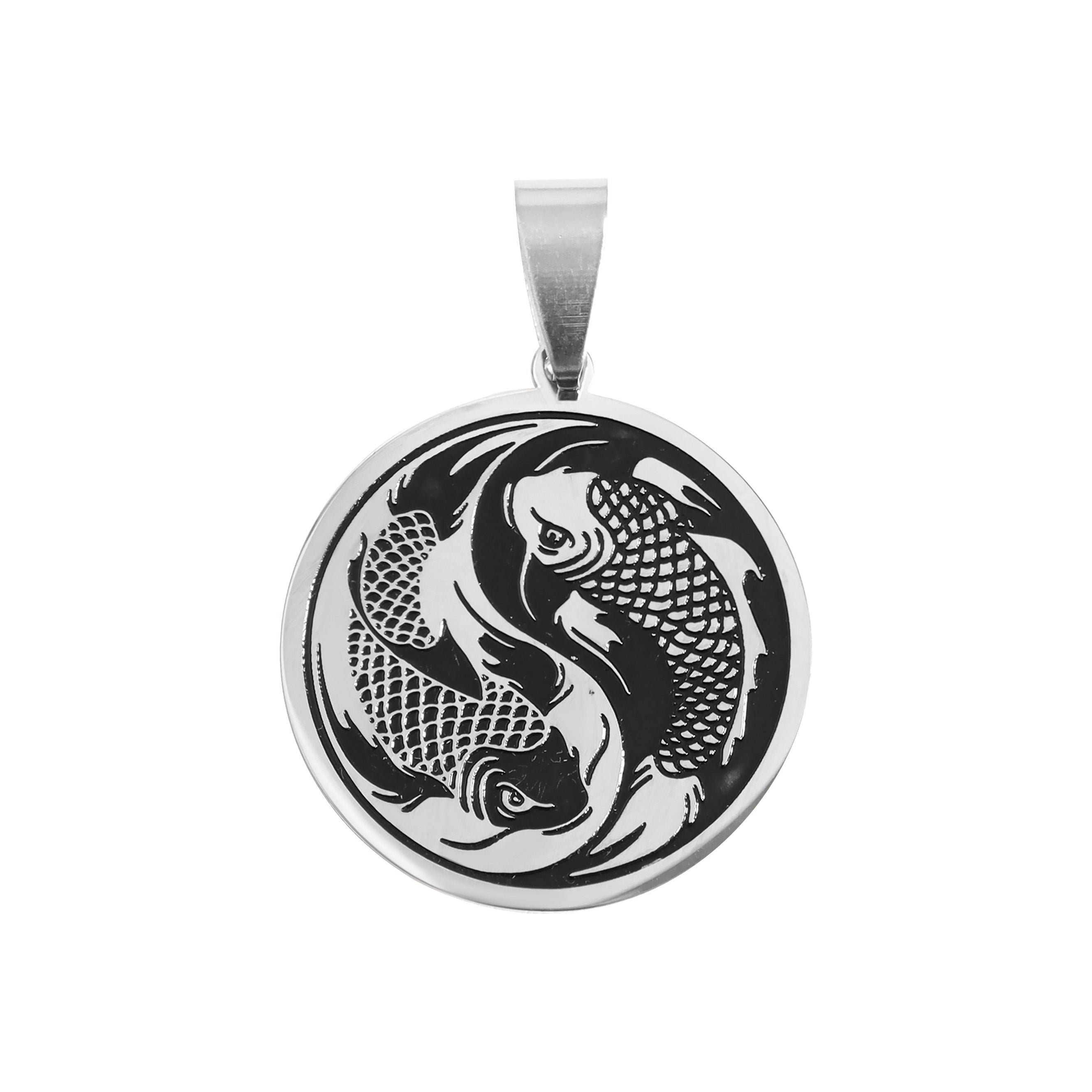 18K Gold PVD Stainless Steel Yin & Yang Koi Fish Pendant