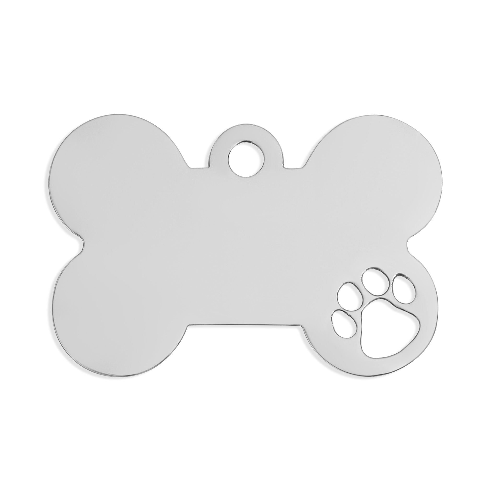 18K Gold PVD Stainless Steel Paw Print Cutout Blank Pet Tag