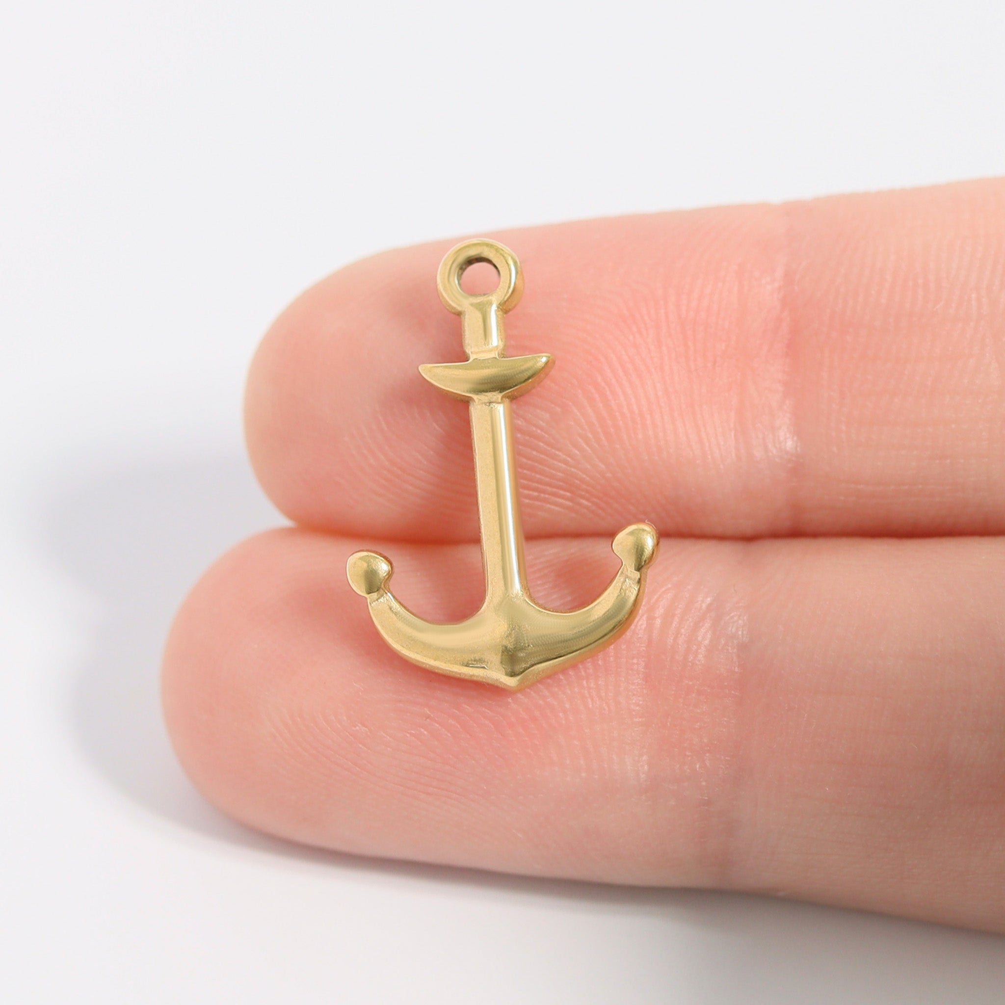 18K Gold PVD Stainless Steel Anchor Charm