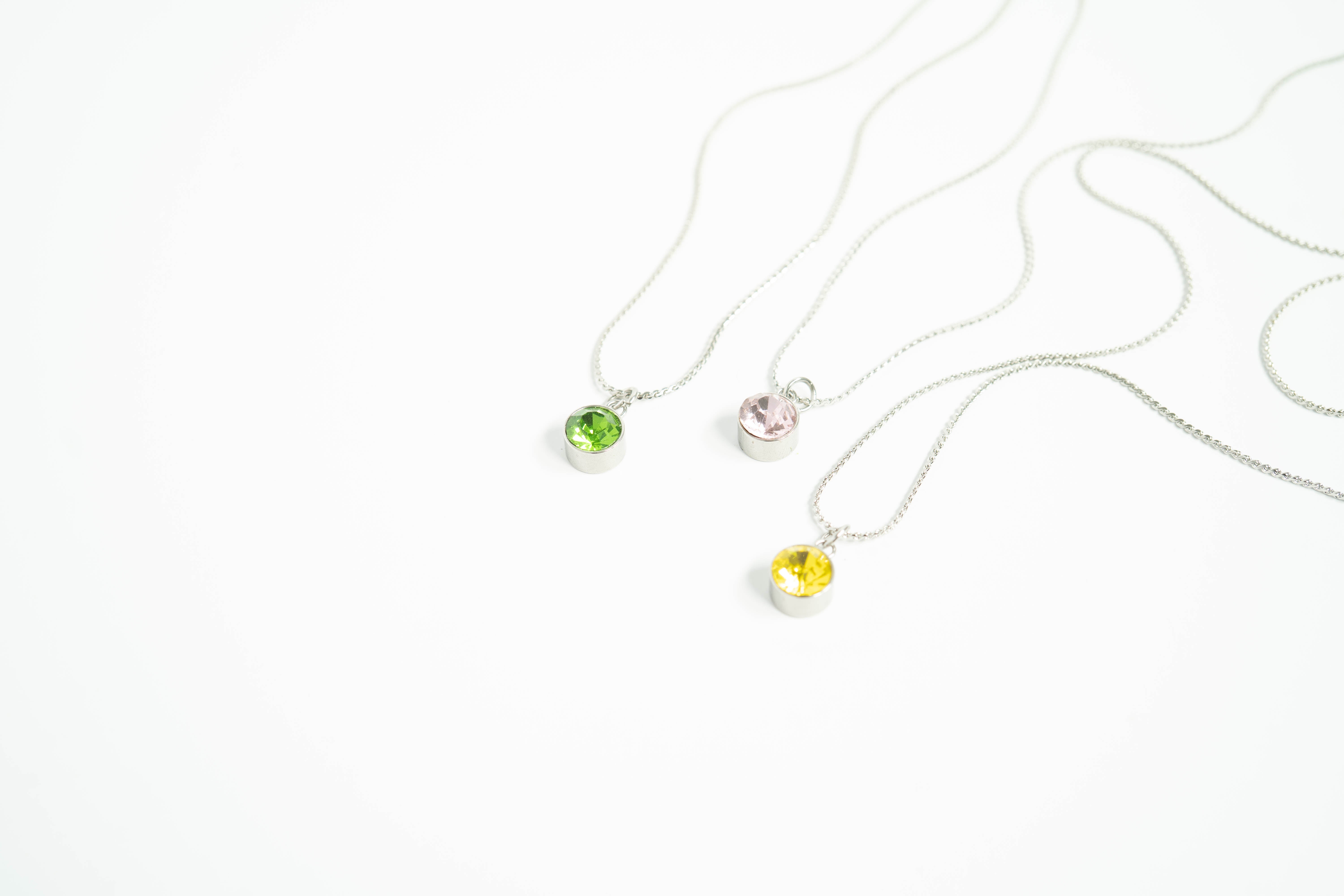 Stainless Steel Round Birthstone Charm 8mm