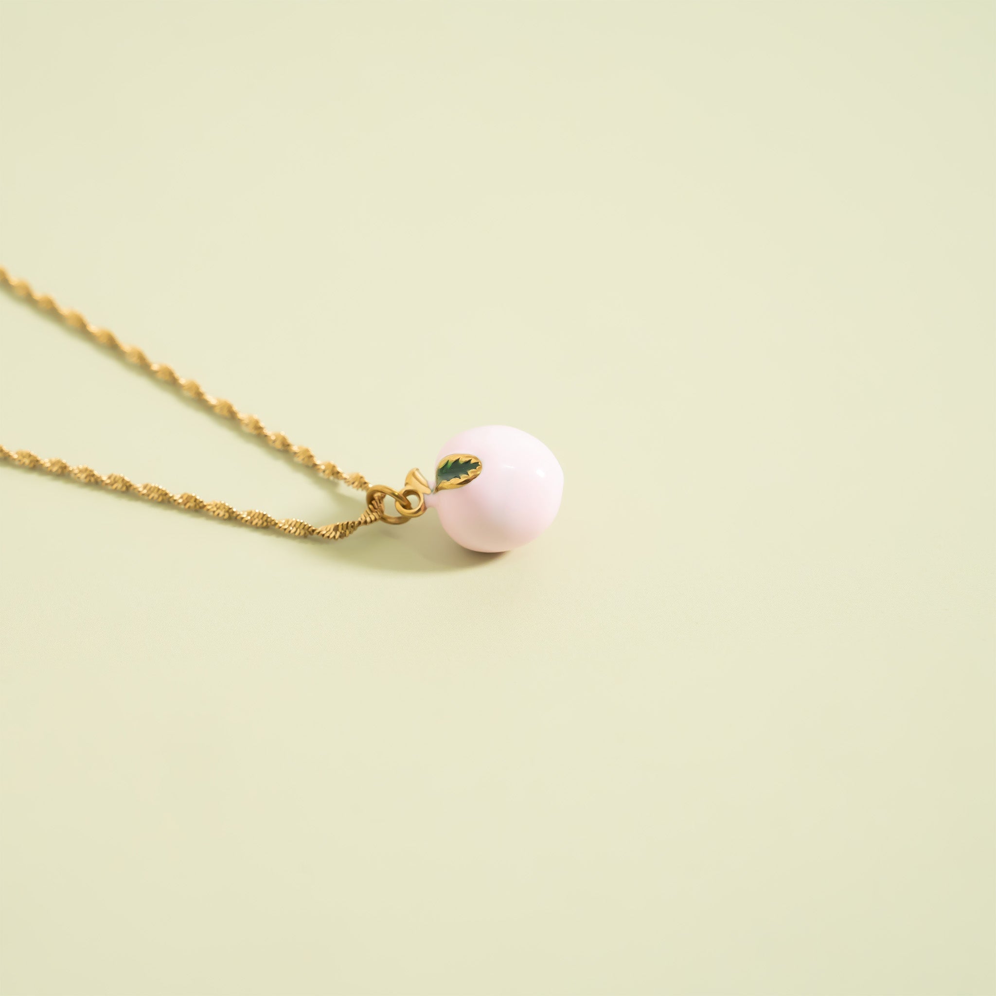 18K Gold PVD Stainless Steel Peach Charm