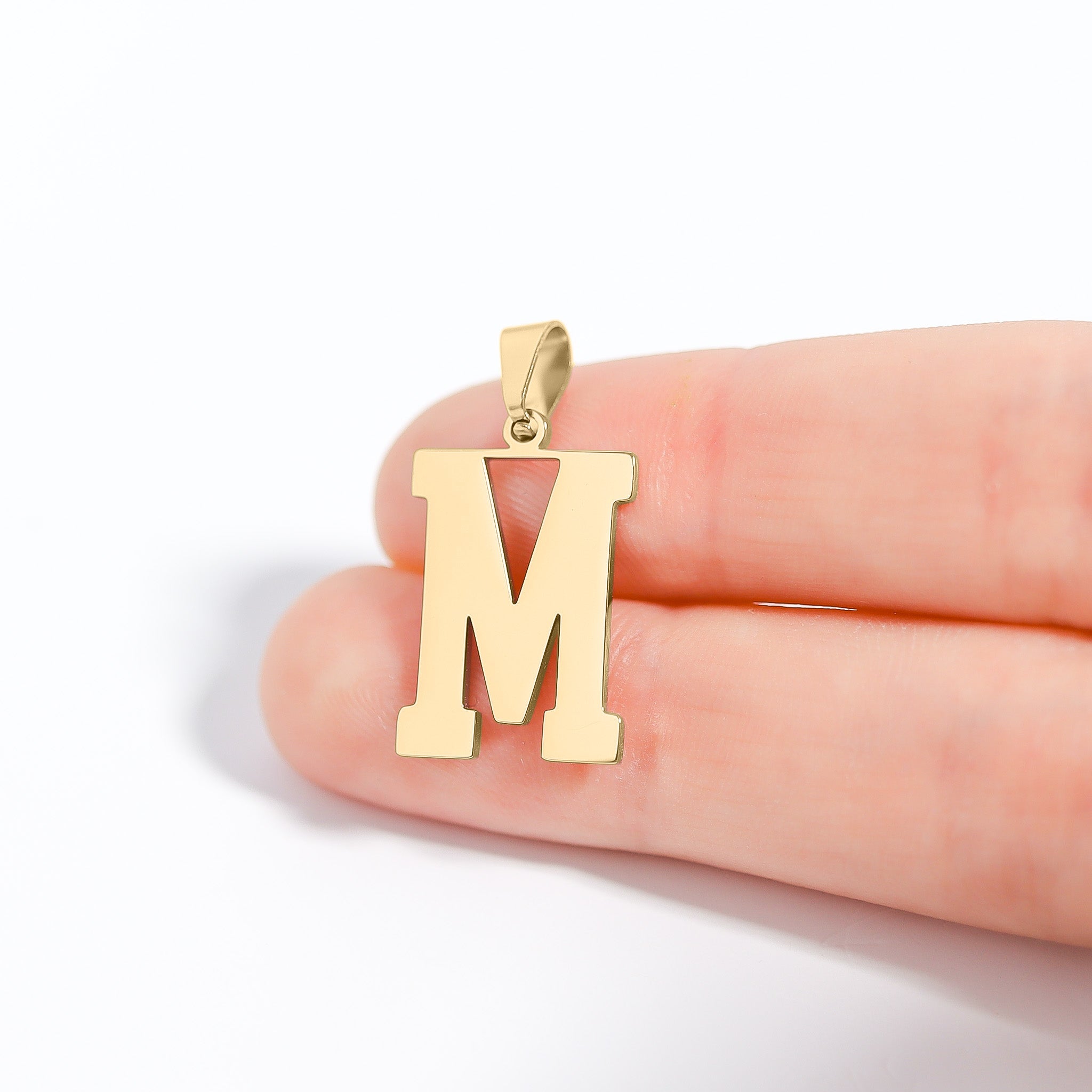 18K Gold PVD Stainless Steel Sports Letter Pendant