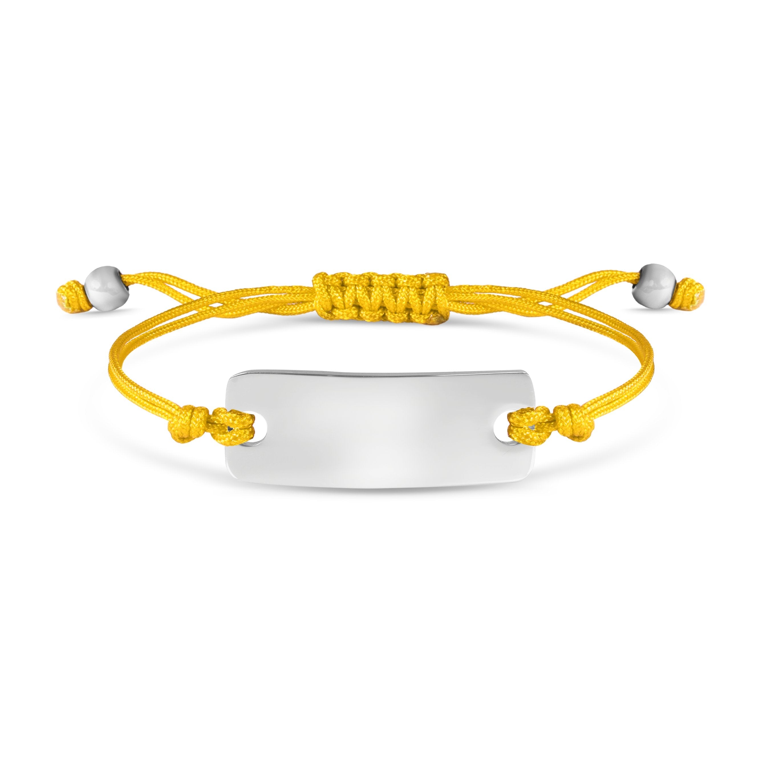 Engravable Rectangle ID Friendship Curved Bar Bracelet