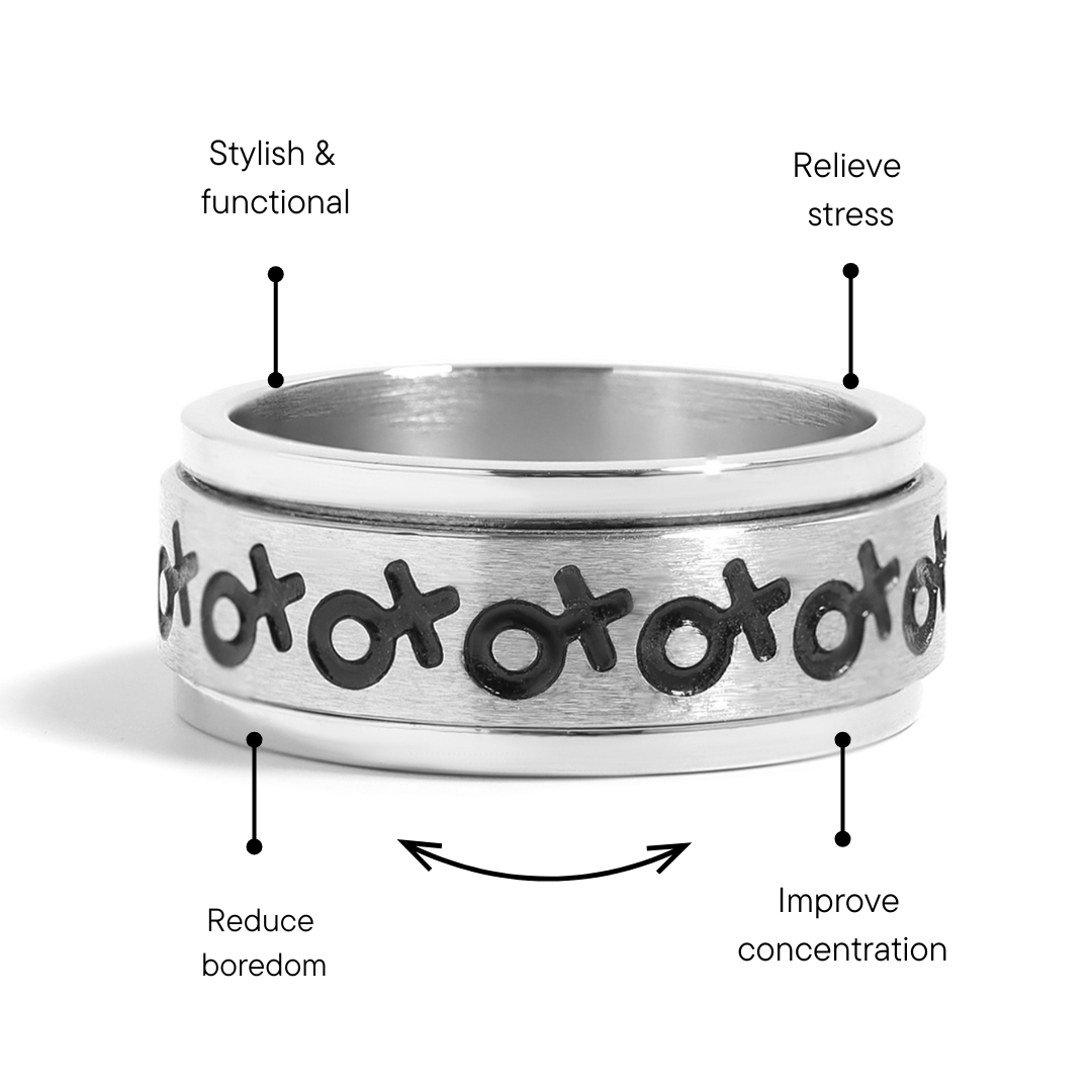 Female Symbol Spinner Stainless Steel Ring