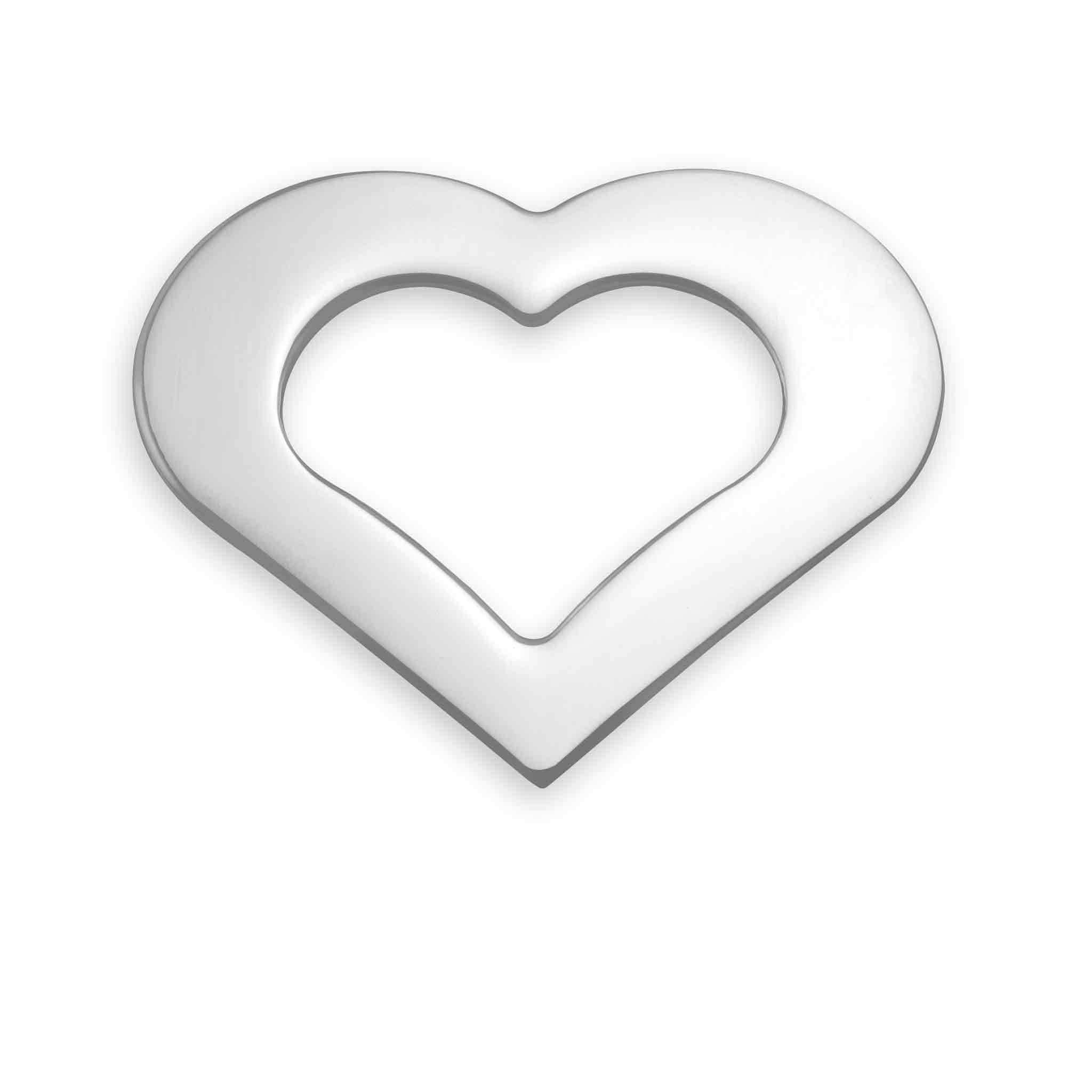 Stainless Steel Blank Cutout Heart Pendant