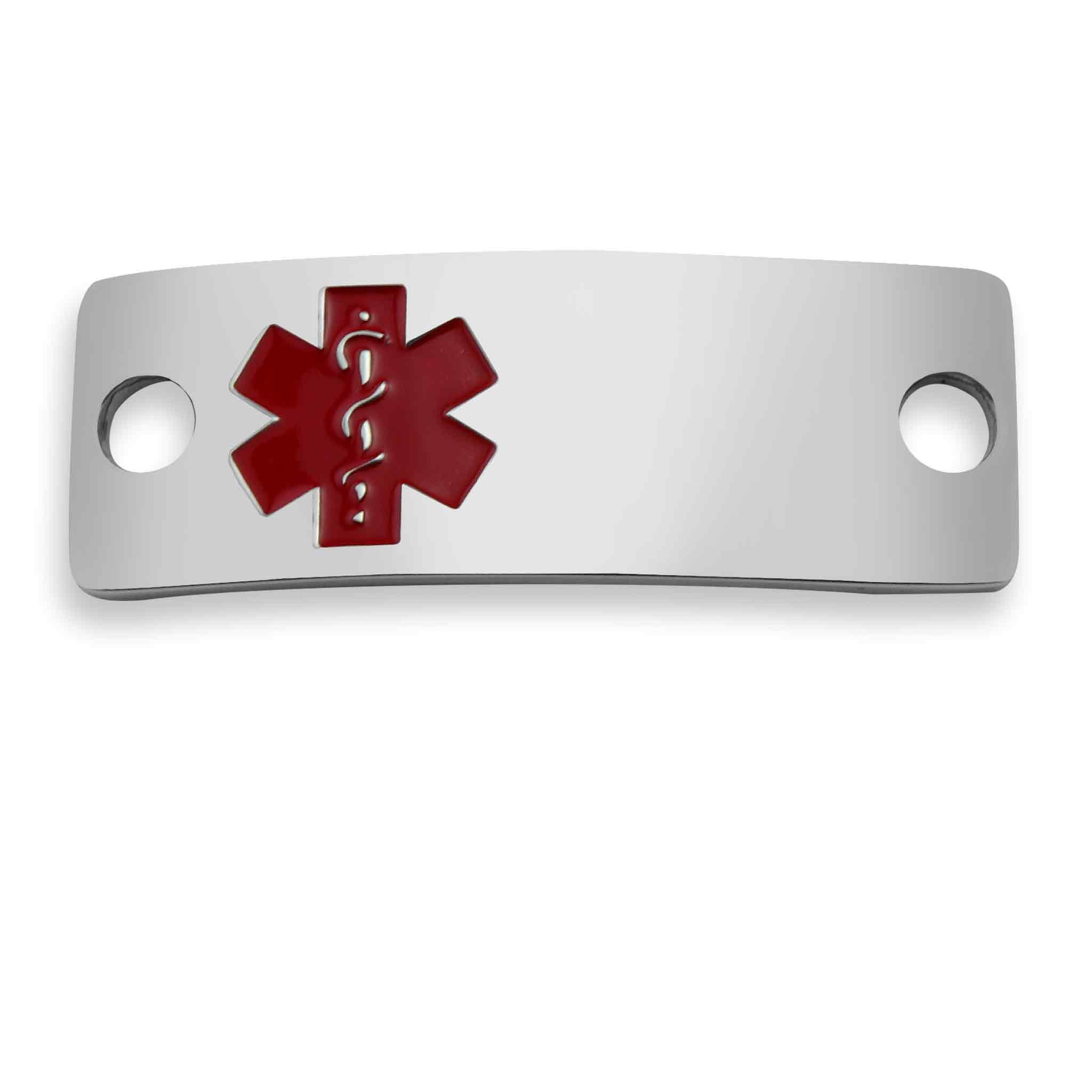 Blank Rectangle Curved Medical ID Stainless Steel Pendant