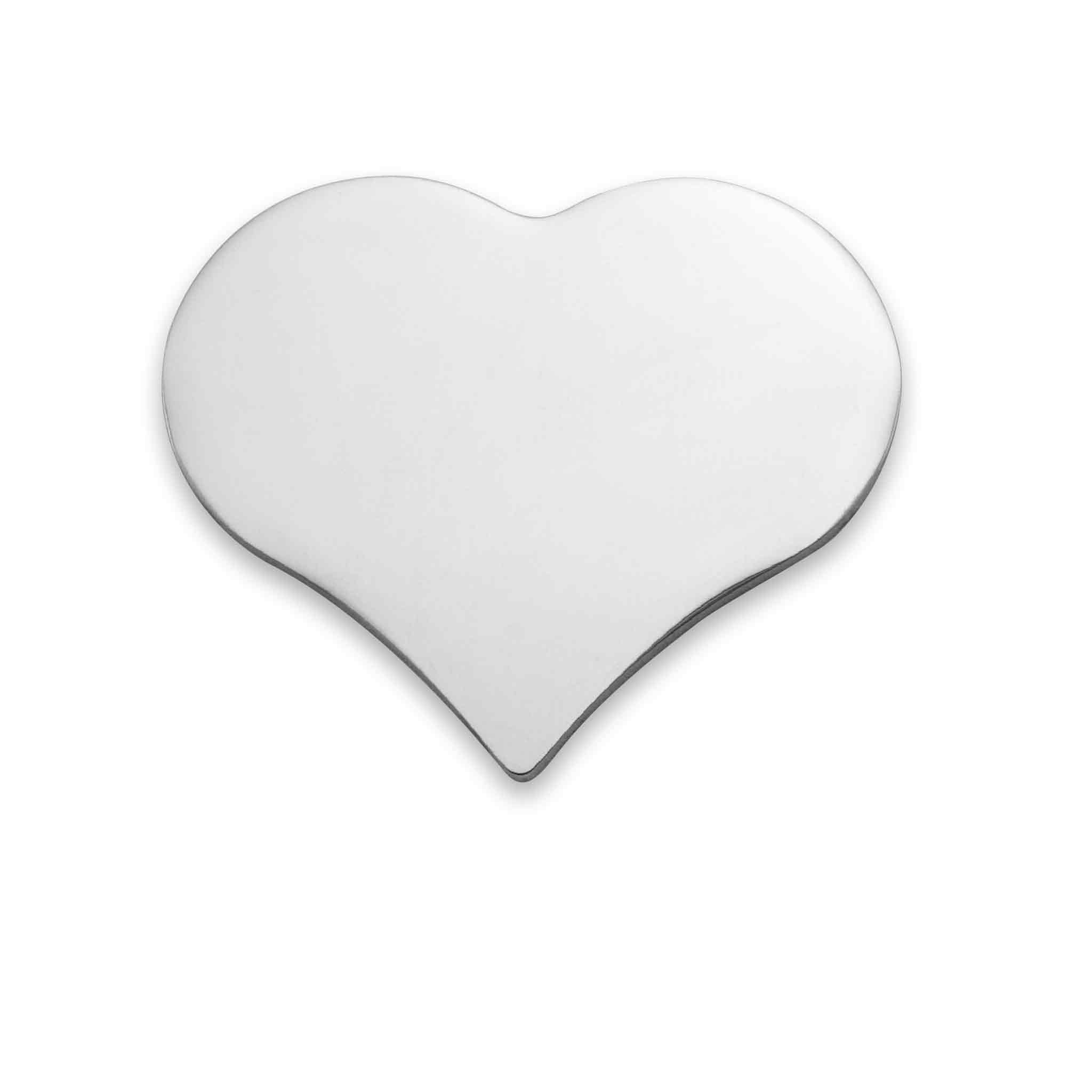 Blank Heart Charm Stainless Steel Pendant