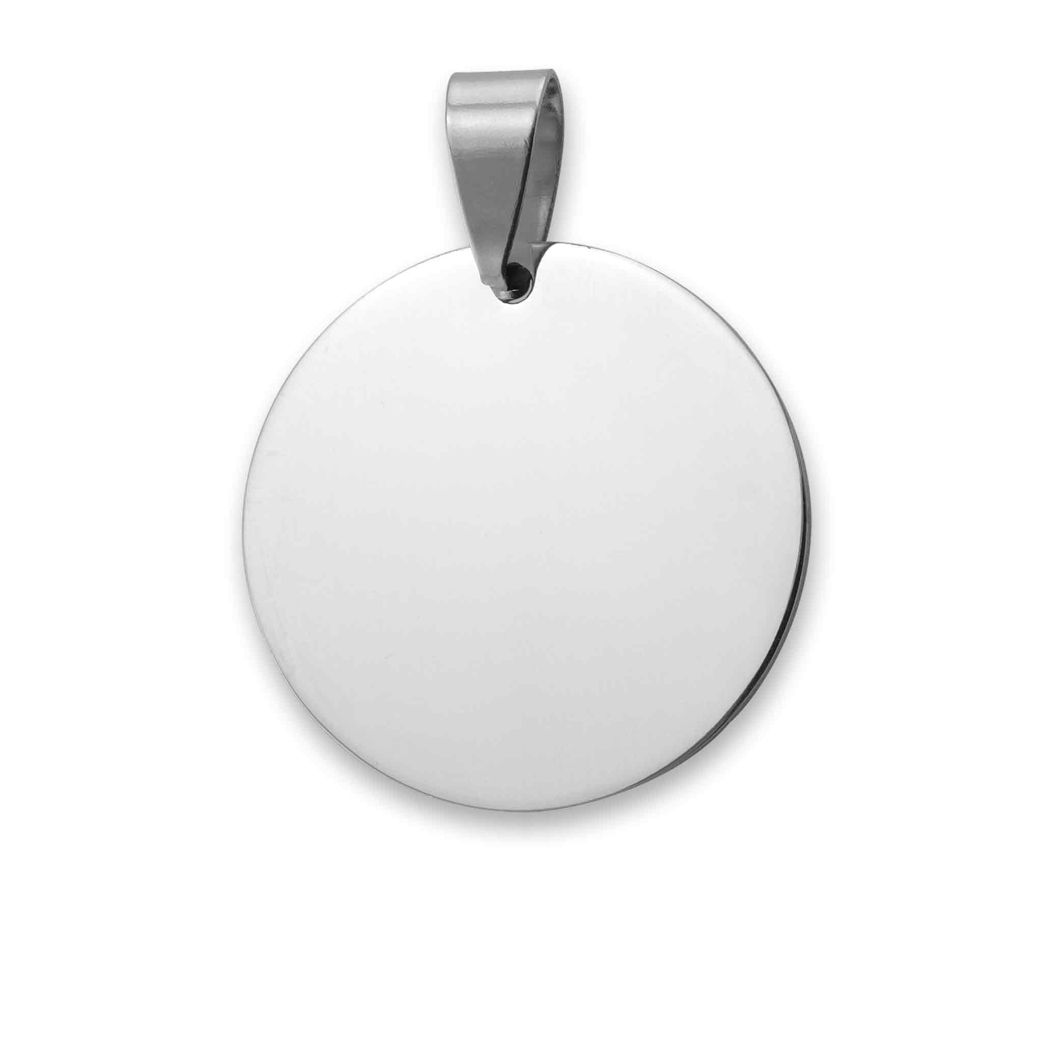 Stainless Steel Blank Round Polished Pendant